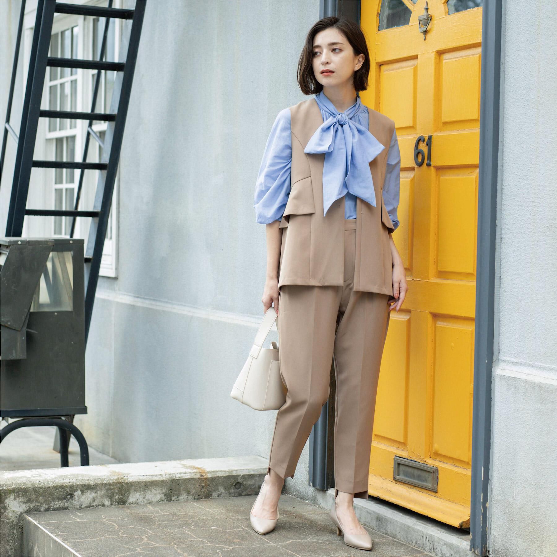 OPAQUE.CLIP「フリルペプラムジレ/セットアップ対応可【洗濯機洗い可】」|ベスト・ジレ|