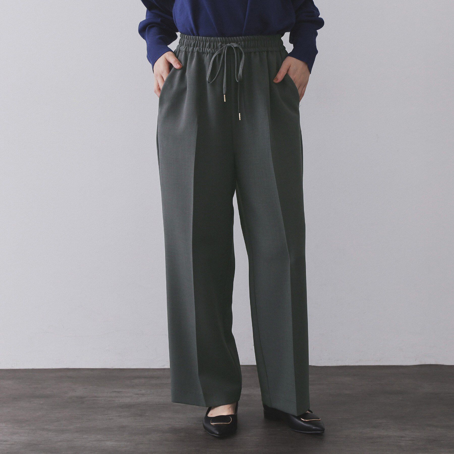 OPAQUE.CLIP「《SS-LLサイズ》ストレッチ美脚イージーワイドパンツ【防シワ/洗濯機洗い可】」|その他|