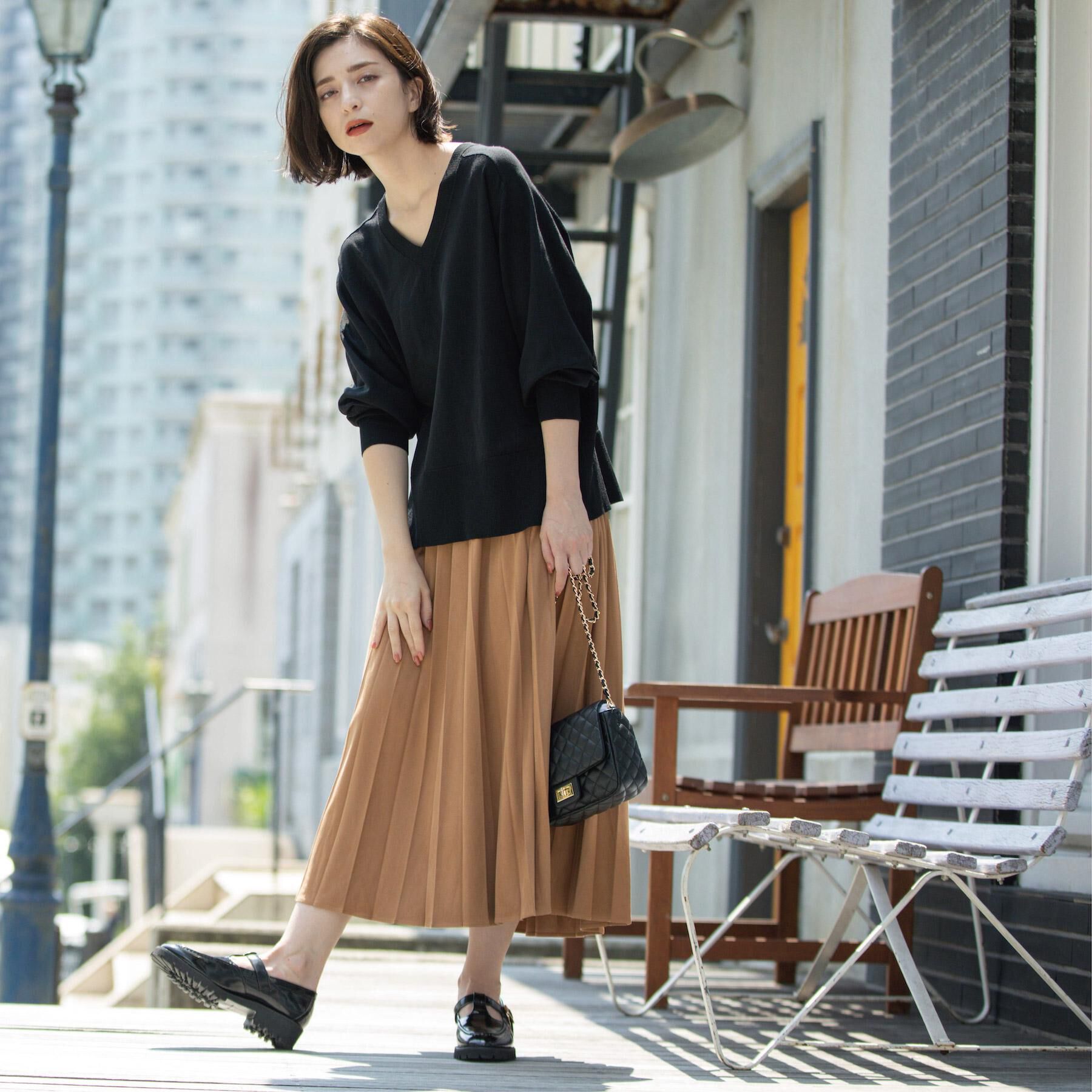 OPAQUE.CLIP「フェイクスウェードプリーツスカート【静電気防止加工/洗濯機OK】」|スカート|