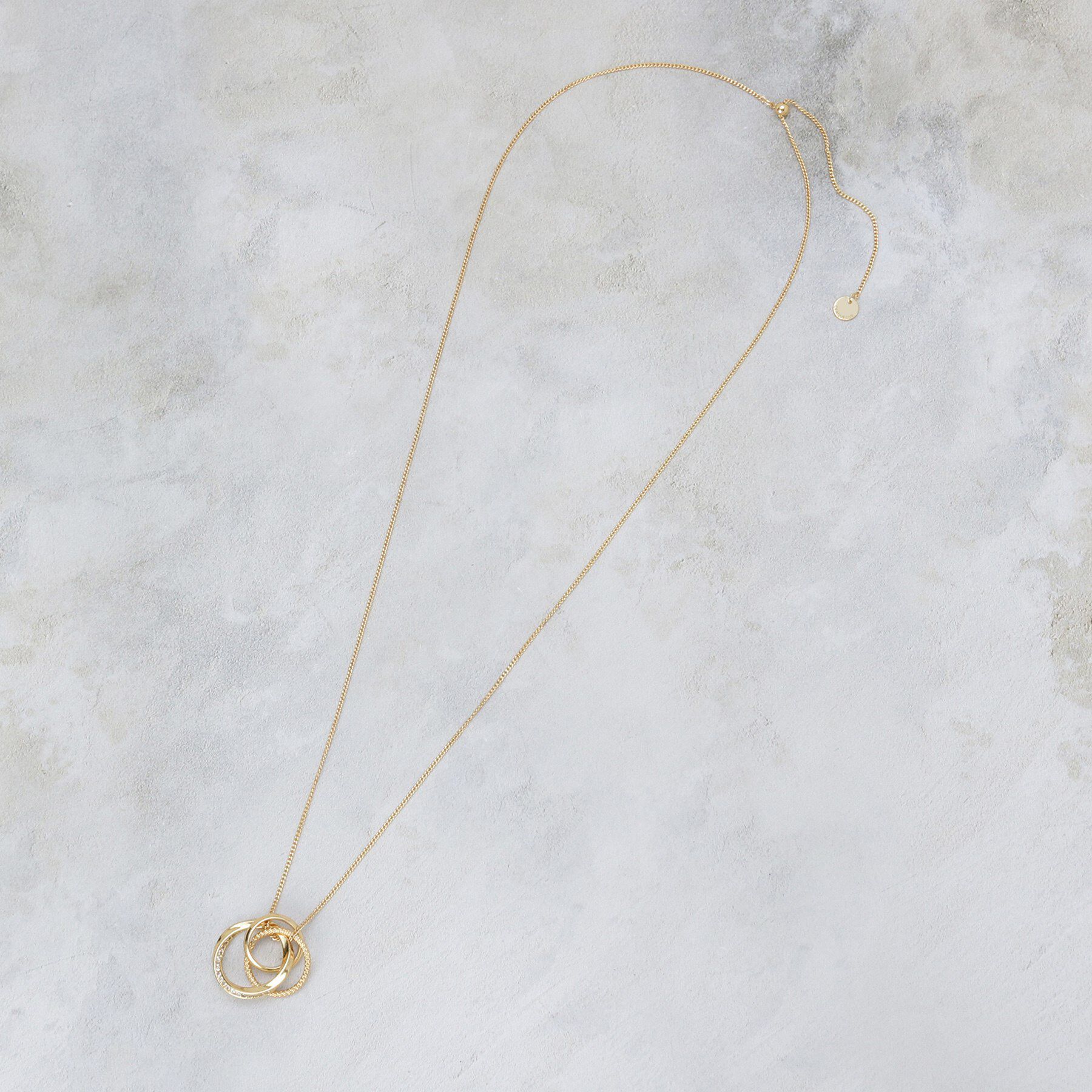 OPAQUE.CLIP「トリプルリングビジューネックレス」|ネックレス|