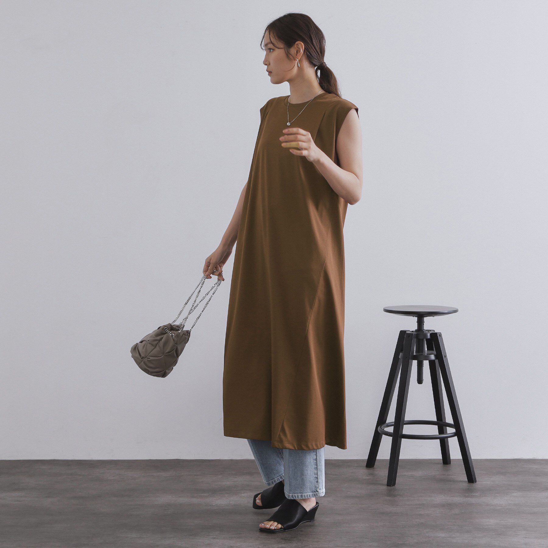 OPAQUE.CLIP「カットソーフレアワンピース【接触冷感/洗濯機洗い可】」|ワンピース|