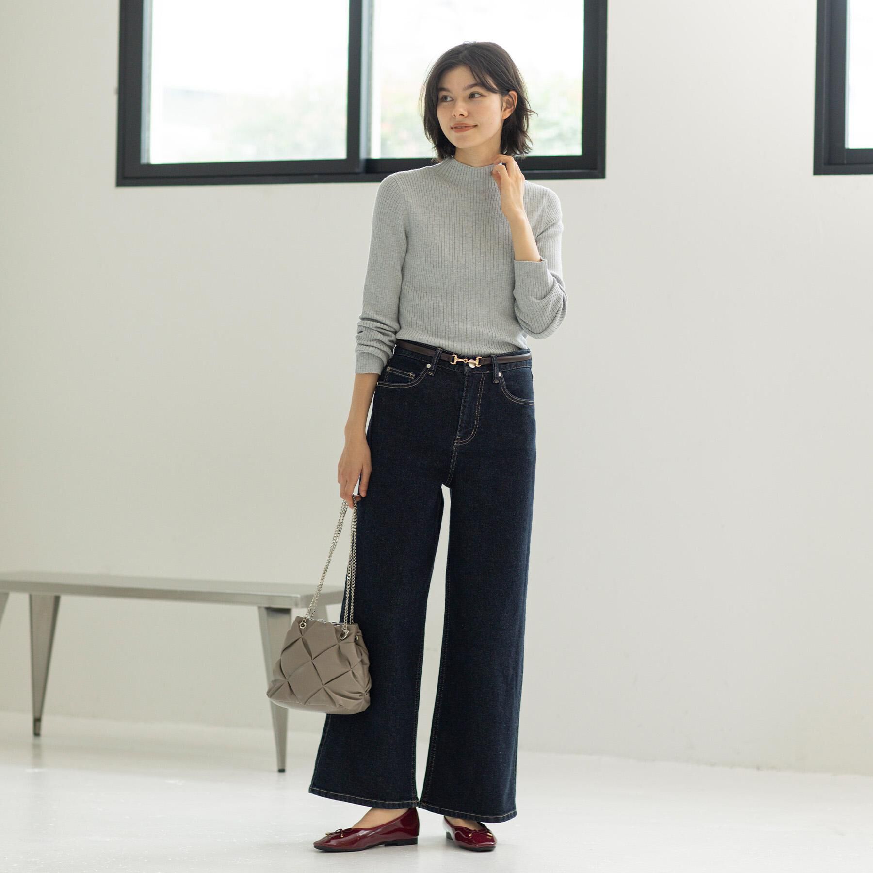 OPAQUE.CLIP「【2WAY】ラム調合皮巾着ミニショルダーバッグ」|ショルダー・メッセンジャー|