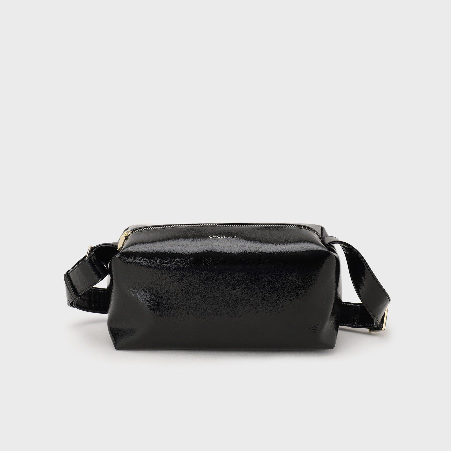 OPAQUE.CLIP「【2WAY】エナメルワイドスクエアボストンバッグ」|ショルダー・メッセンジャー|