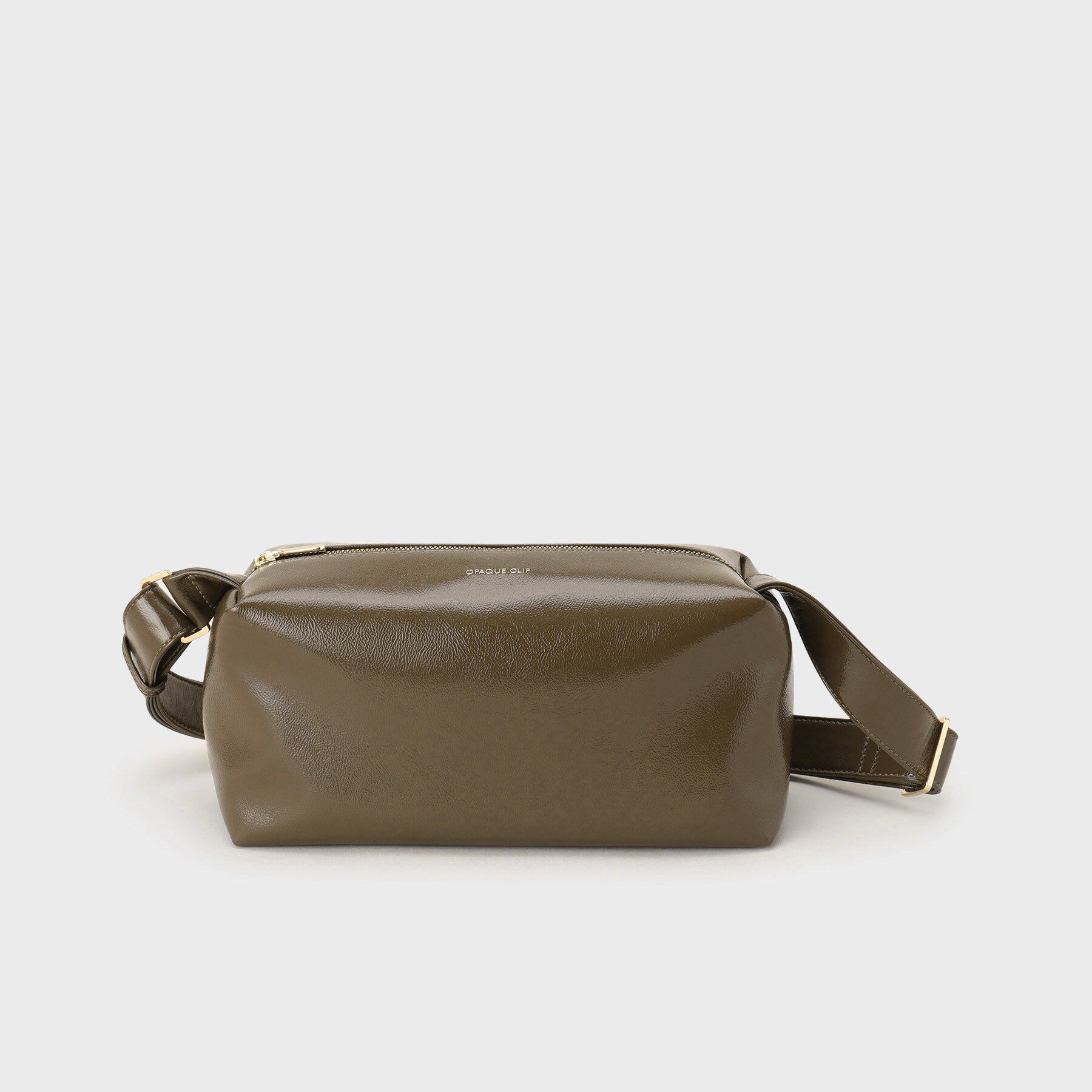 OPAQUE.CLIP「【2WAY】エナメルワイドスクエアボストンバッグ」|ショルダー・メッセンジャー|