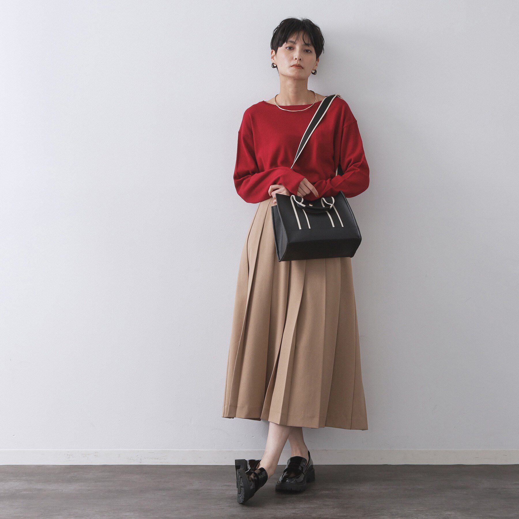 OPAQUE.CLIP「【軽量/2WAY】ラインテープスクエアミドルトートバッグ」|トートバッグ|