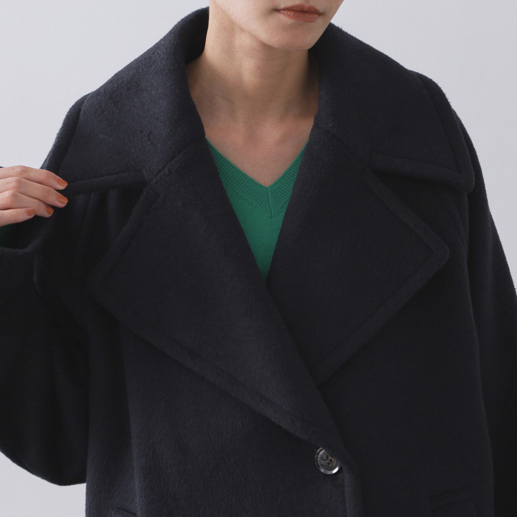 OPAQUE.CLIP「カシミヤブレンドウールミドルピーコート」|ピーコート|