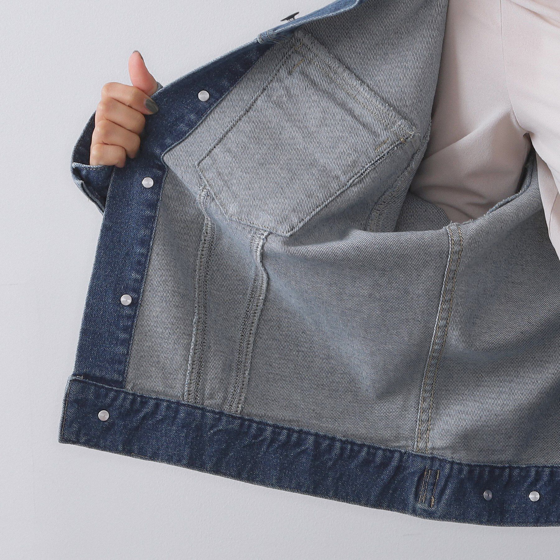 OPAQUE.CLIP「ストレッチデニムジャケット/オーガニックコットン混【洗濯機洗い可】」|デニムジャケット|