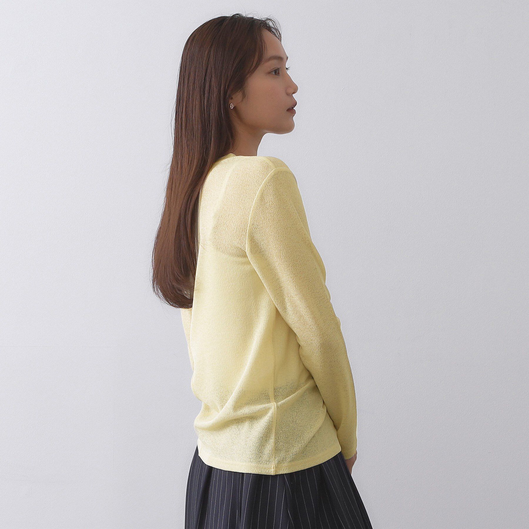 OPAQUE.CLIP「シアーラウンドネックカットソー【洗濯機洗い可】」|Tシャツ・カットソー|