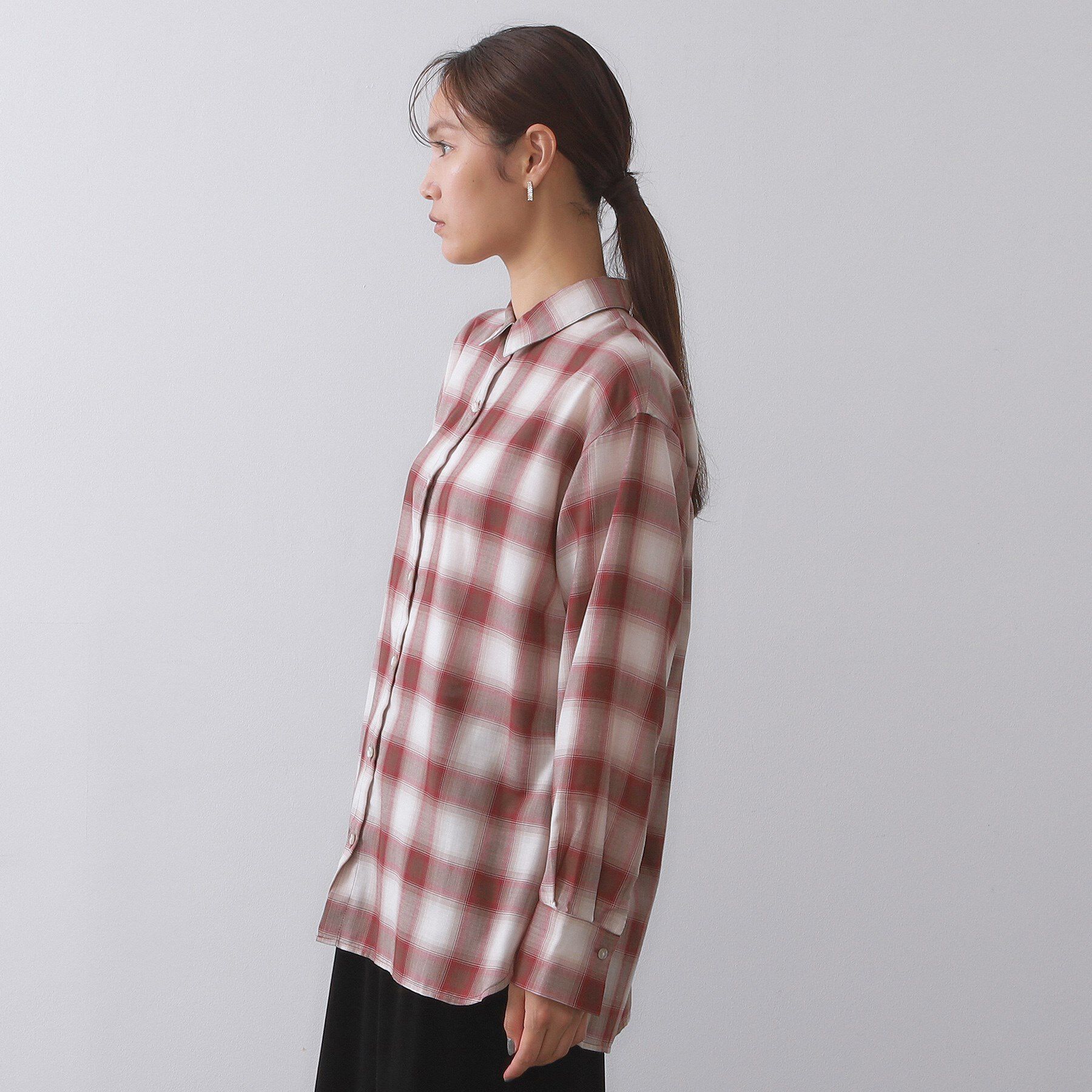 OPAQUE.CLIP「オンブレチェックシャツ【洗濯機洗い可】」|シャツ・ブラウス|