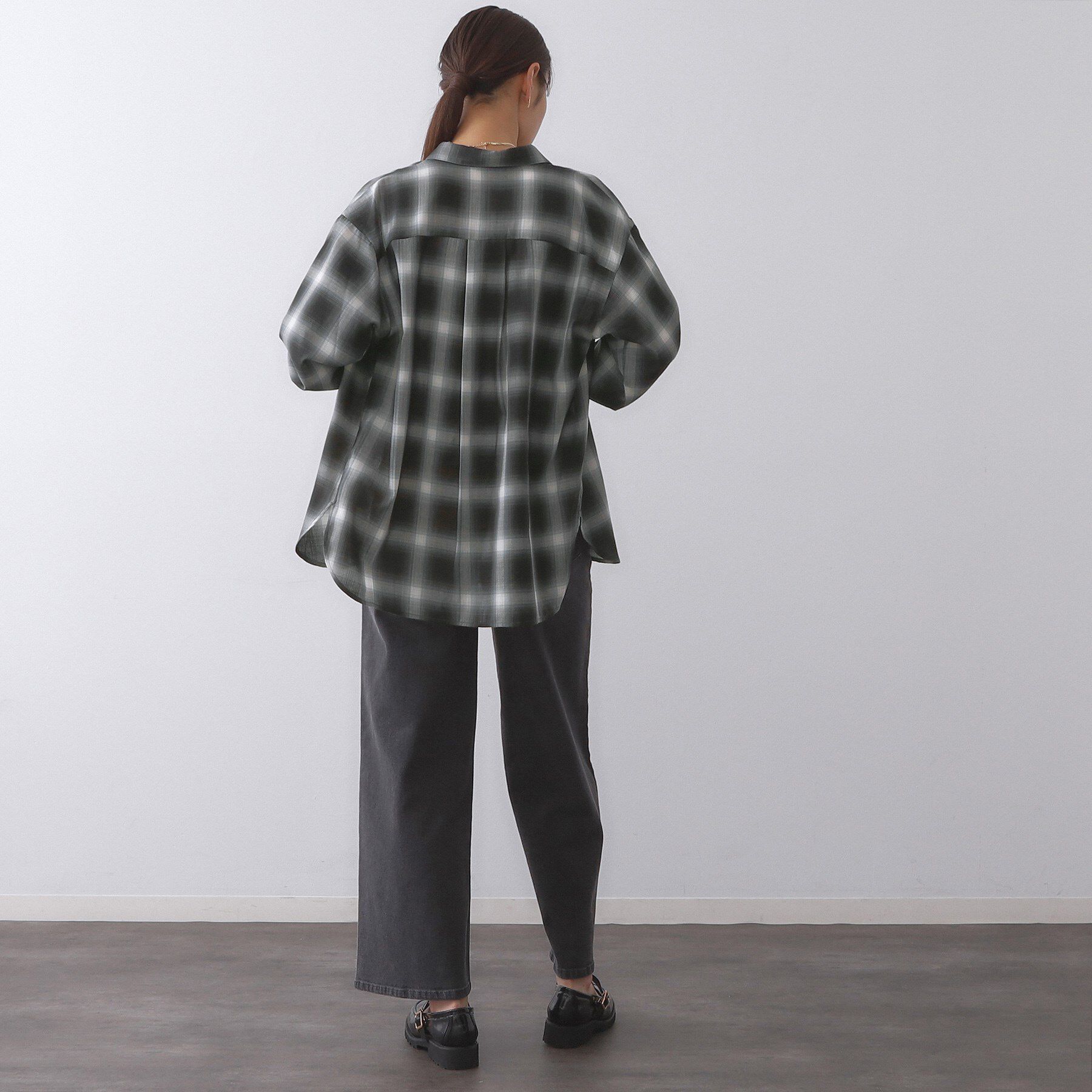 OPAQUE.CLIP「オンブレチェックシャツ【洗濯機洗い可】」|シャツ・ブラウス|