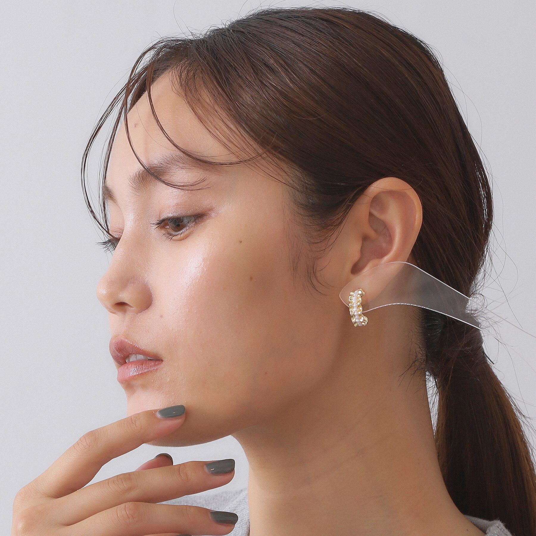 OPAQUE.CLIP「メタル&times;フェイクパールピアス」|ピアス|