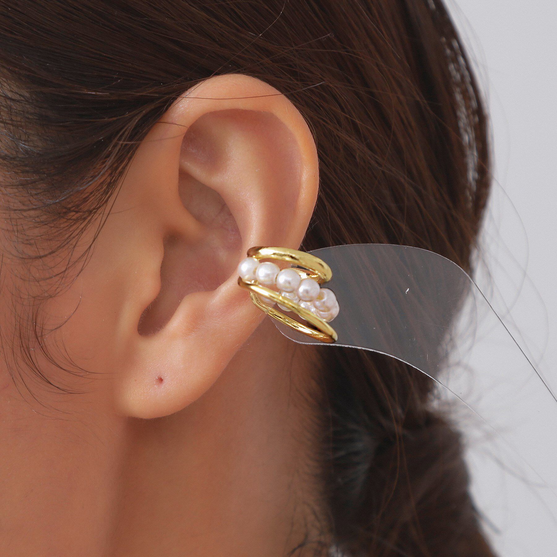 OPAQUE.CLIP「メタル&times;フェイクパールイヤーカフ」|イヤリング|