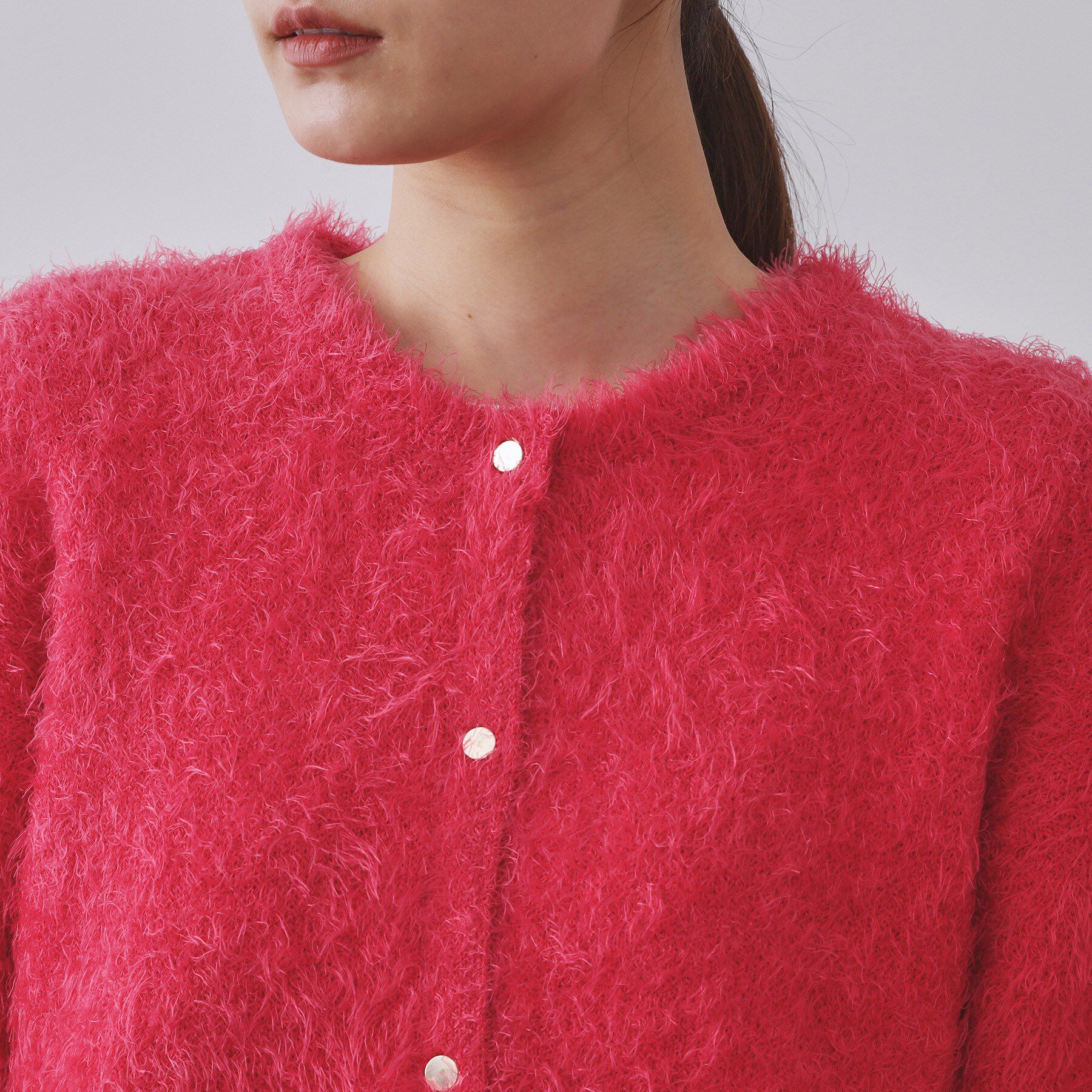 OPAQUE.CLIP「シャギーミドルカーディガン【洗濯機OK】《6col》」|カーディガン|