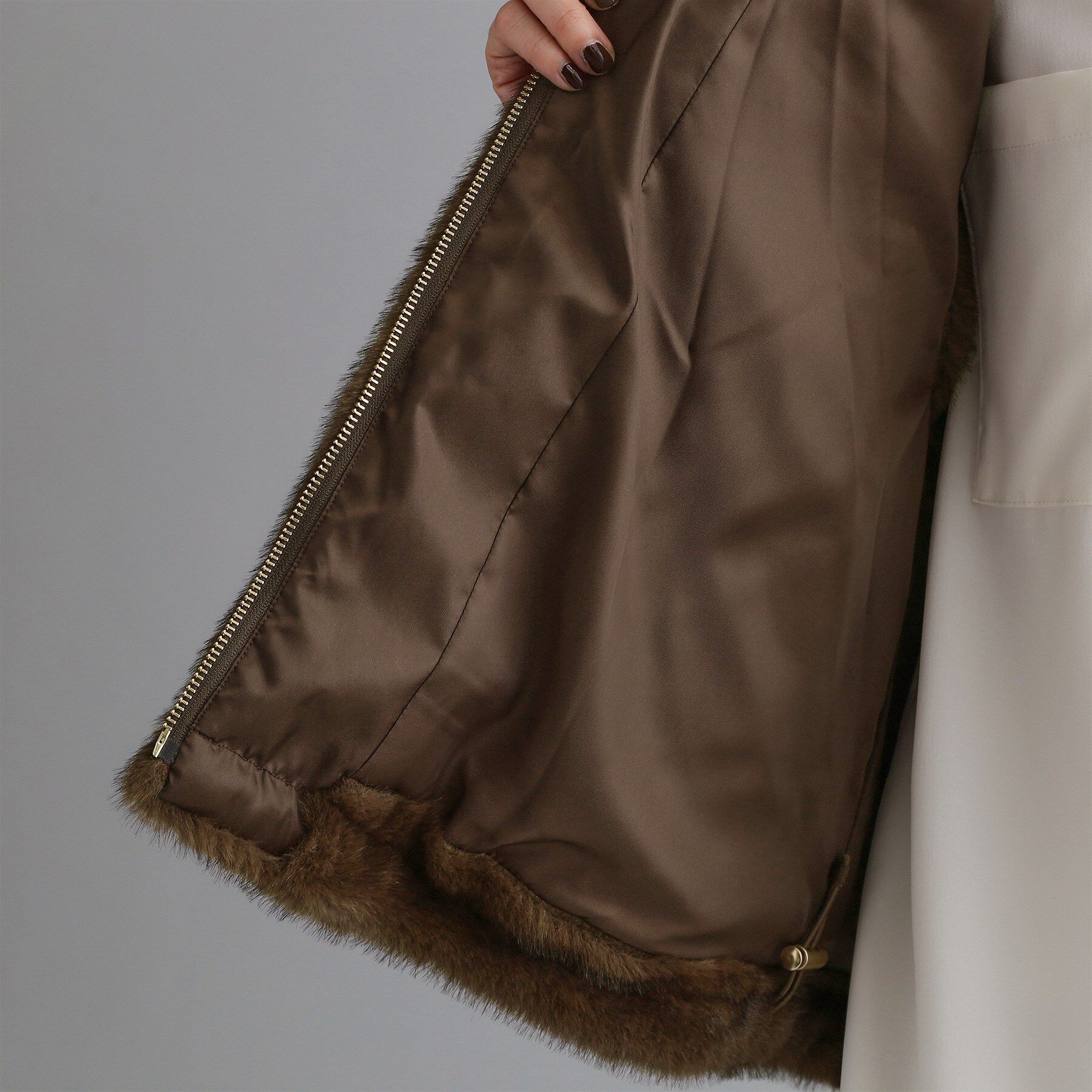 OPAQUE.CLIP「【es】ミンクライクフェイクファーフードベスト【洗える】」|ベスト・ジレ|