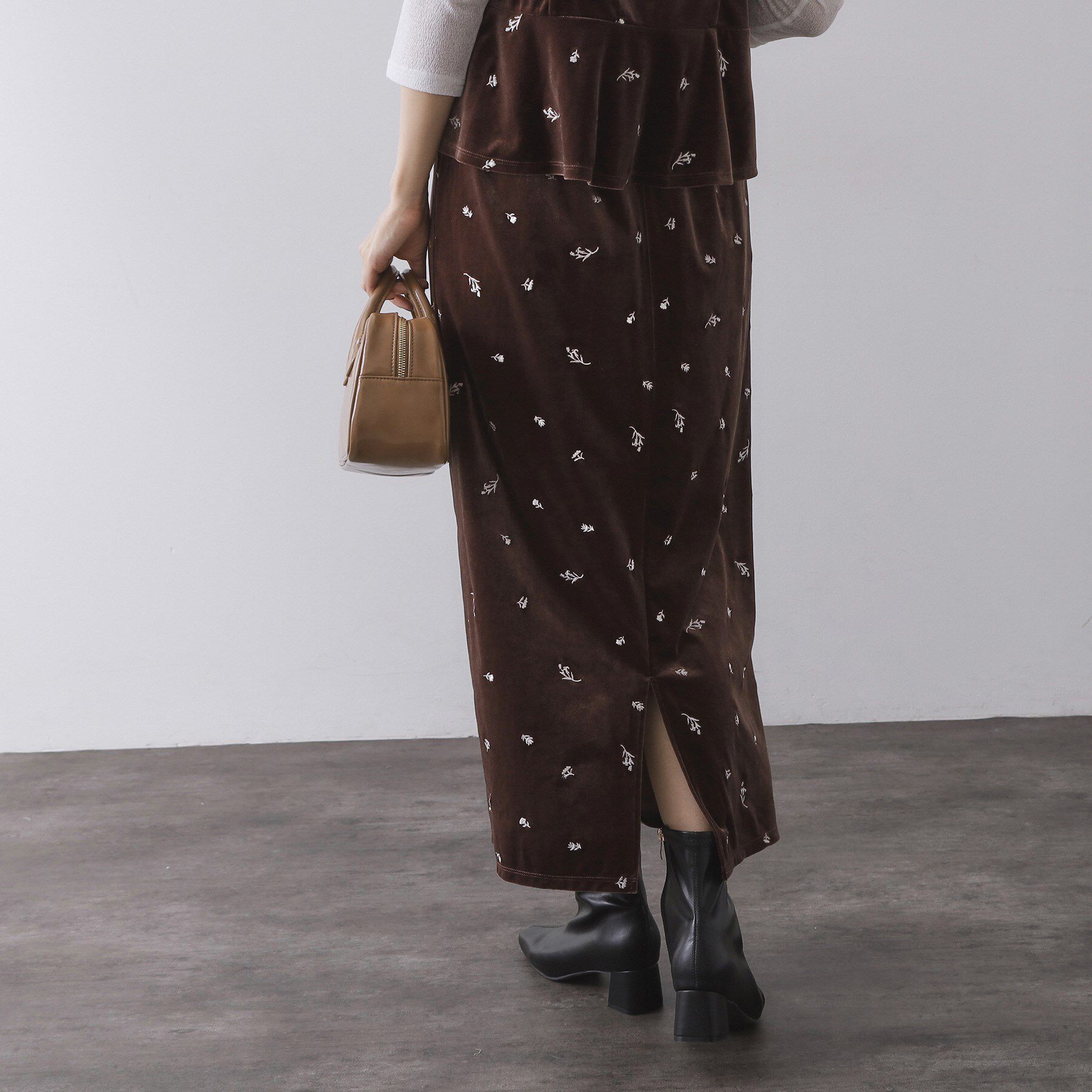 OPAQUE.CLIP「ベロアナロースカート/セットアップ対応可【洗濯機OK】」|スカート|