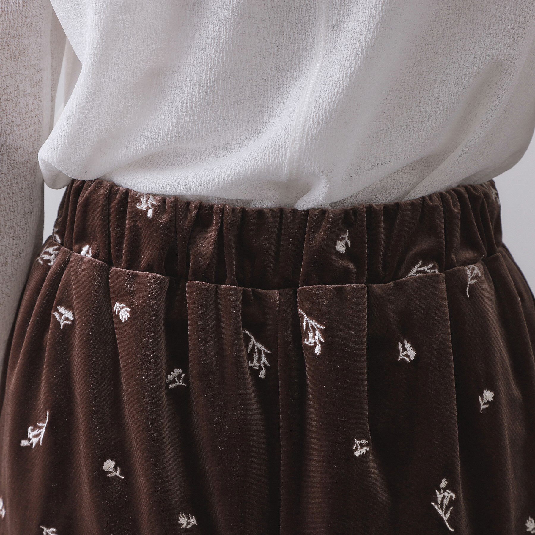 OPAQUE.CLIP「ベロアナロースカート/セットアップ対応可【洗濯機OK】」|スカート|