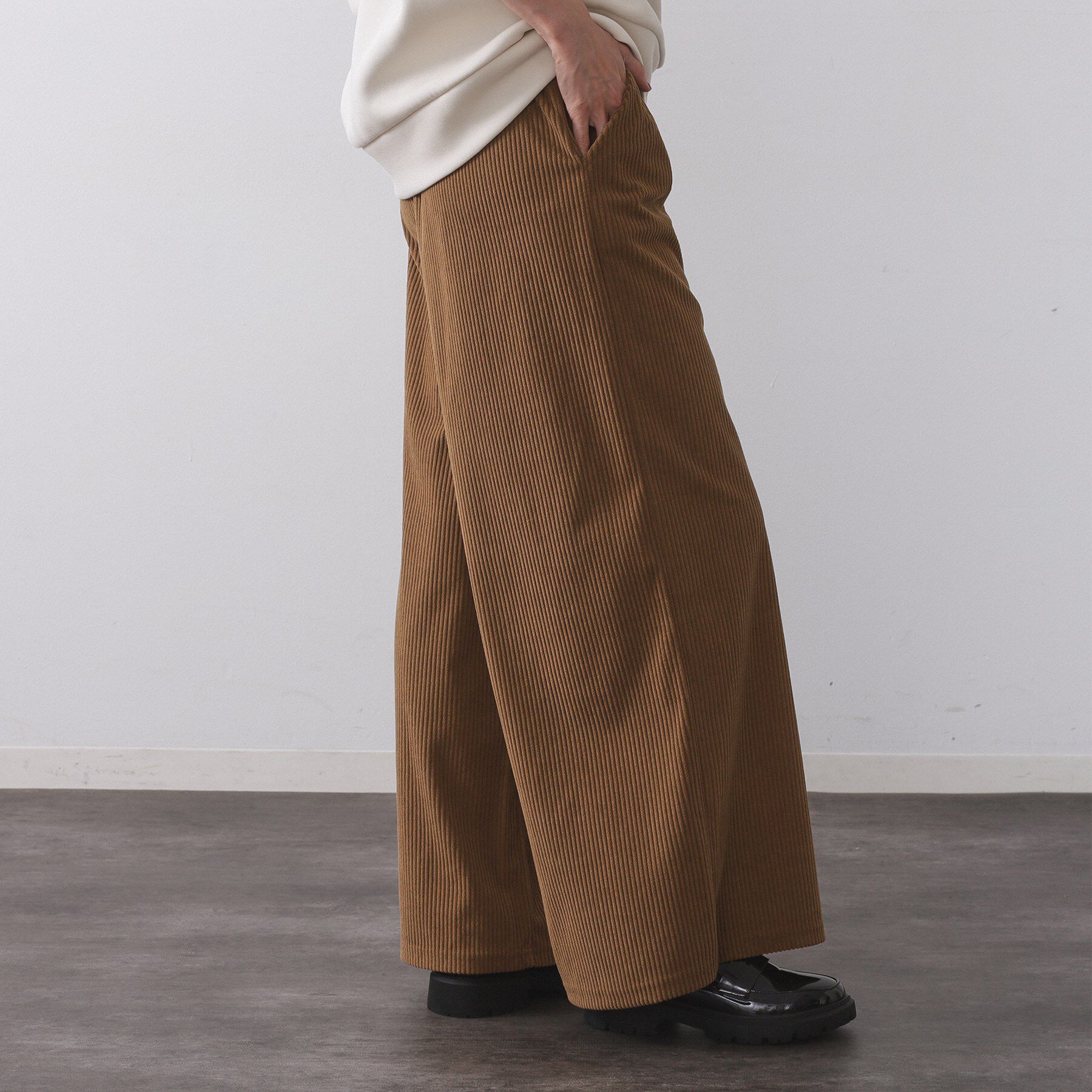 OPAQUE.CLIP「ゴーデュロイジャージイージーワイドパンツ【洗濯機OK】」|その他|