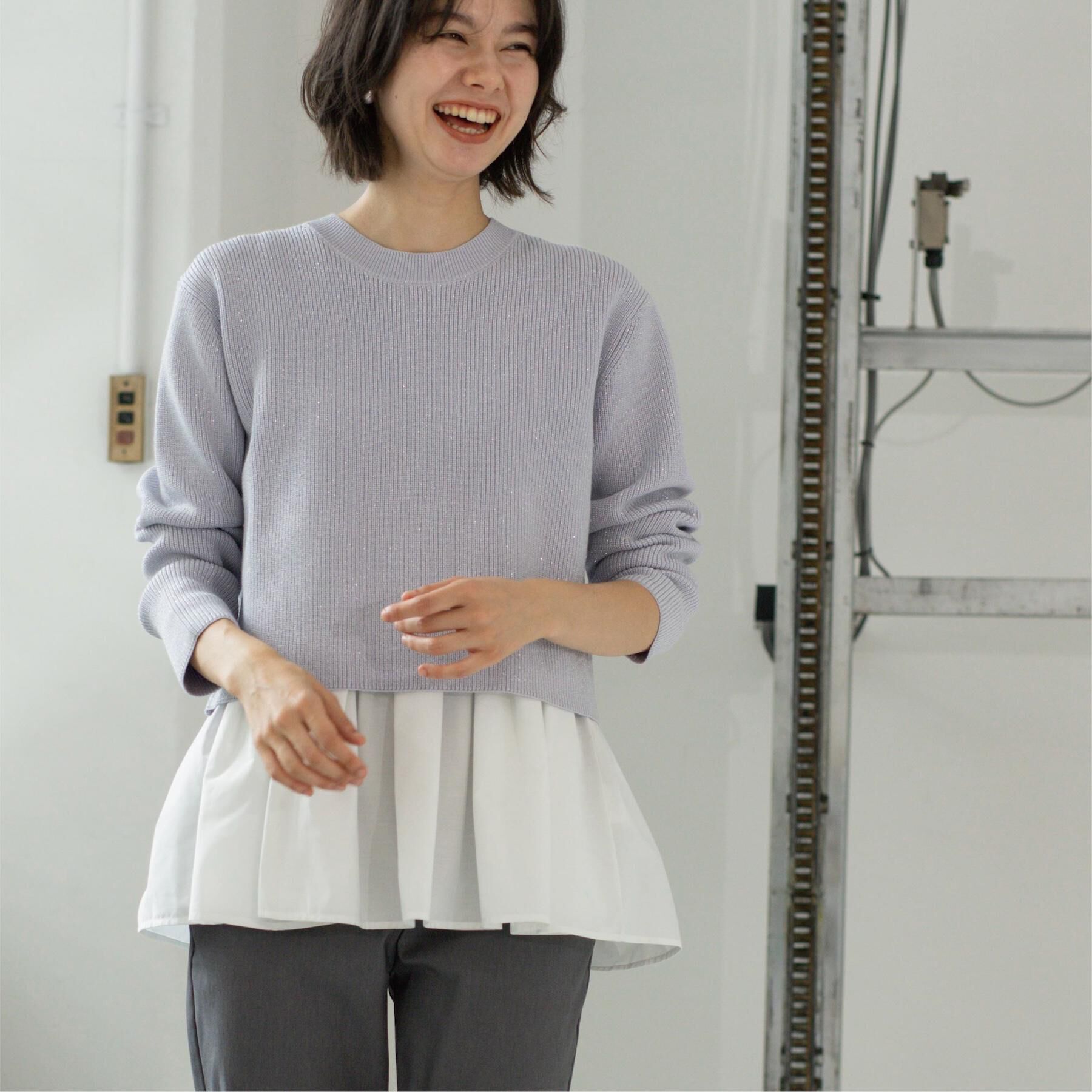 OPAQUE.CLIP「《ツインセット》ショートラメニット&times;フレアタンクトップ【洗濯機OK】」|その他|