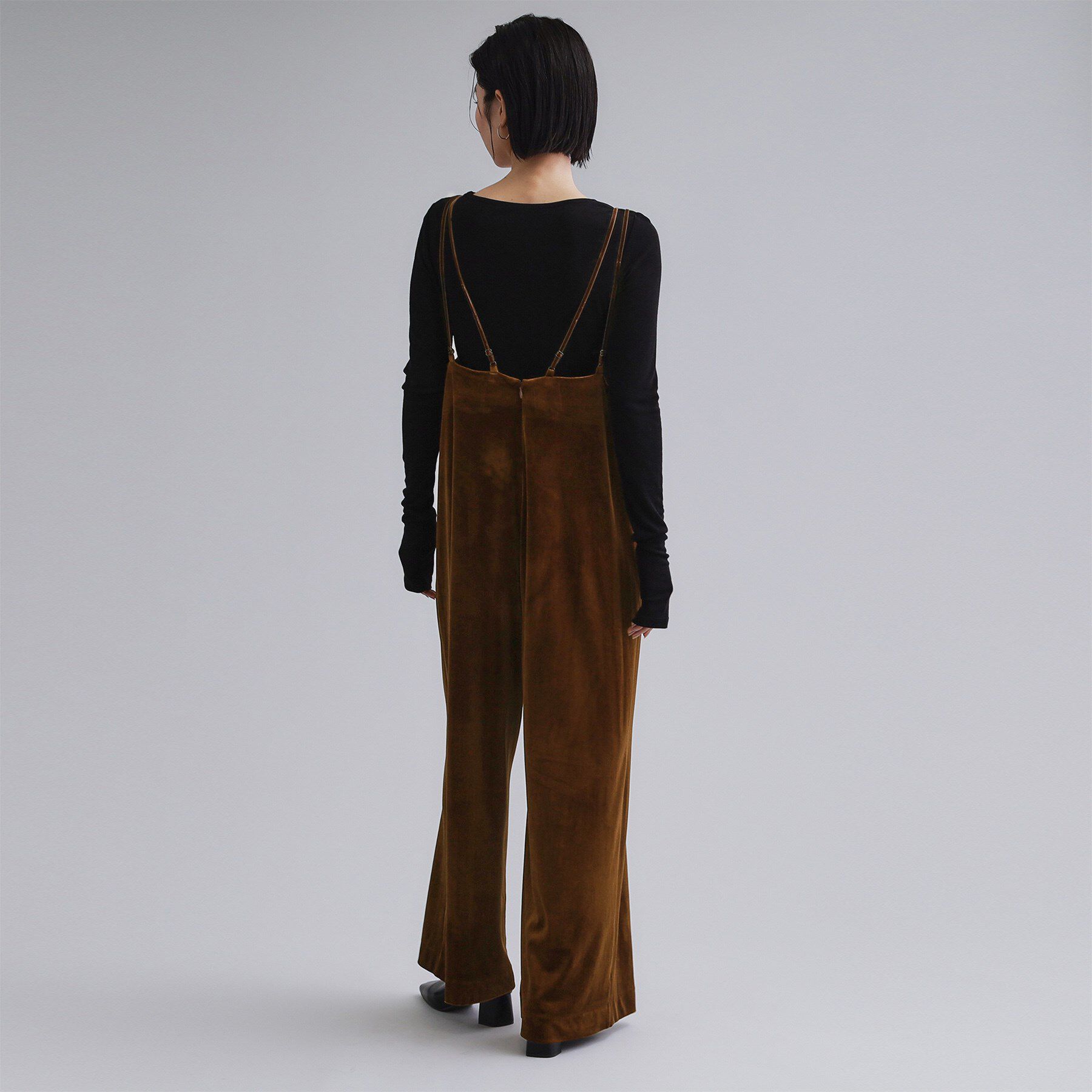 OPAQUE.CLIP「【es】ベロアサロペット【洗濯機OK】」|オールインワン|