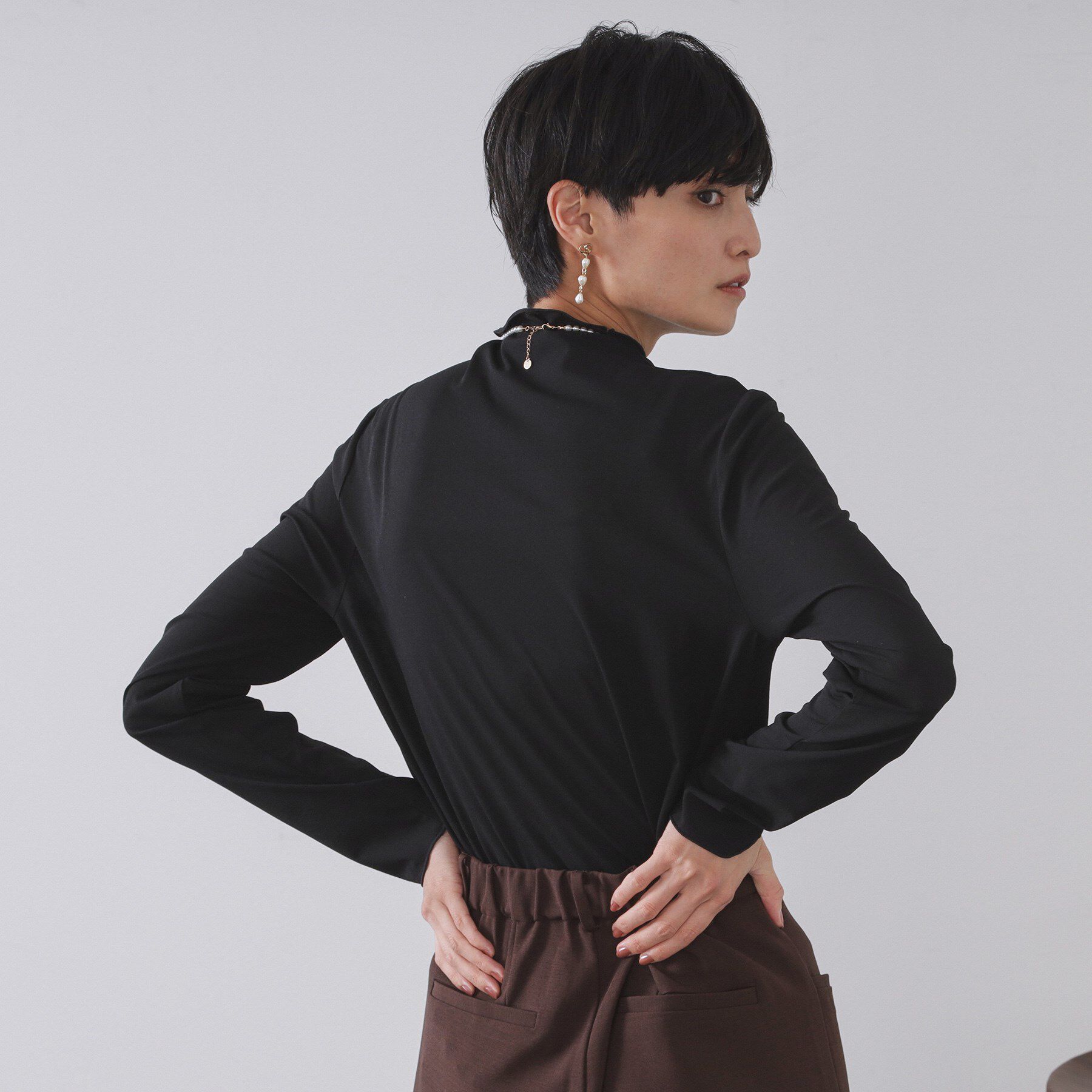 OPAQUE.CLIP「シアーハイネックトップス【洗濯機OK】」|Tシャツ・カットソー|