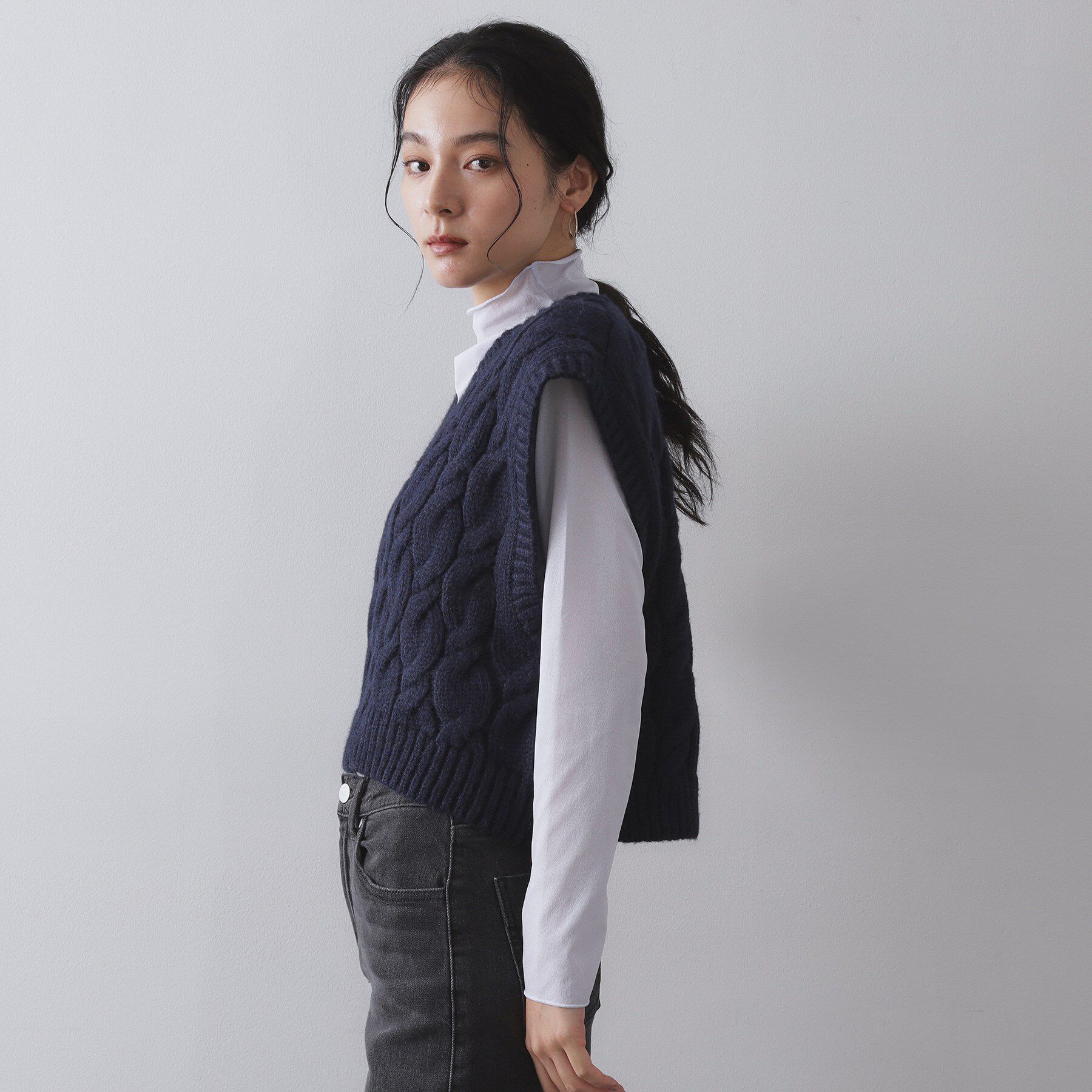 OPAQUE.CLIP「ケーブルローゲージベスト【洗濯機OK】」|ベスト・ジレ|