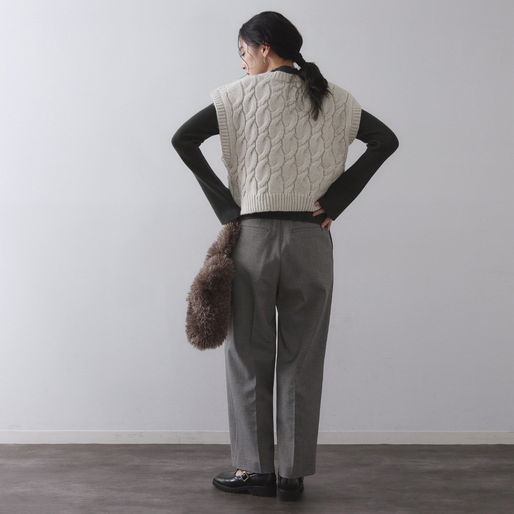 OPAQUE.CLIP「ケーブルローゲージベスト【洗濯機OK】」|ベスト・ジレ|