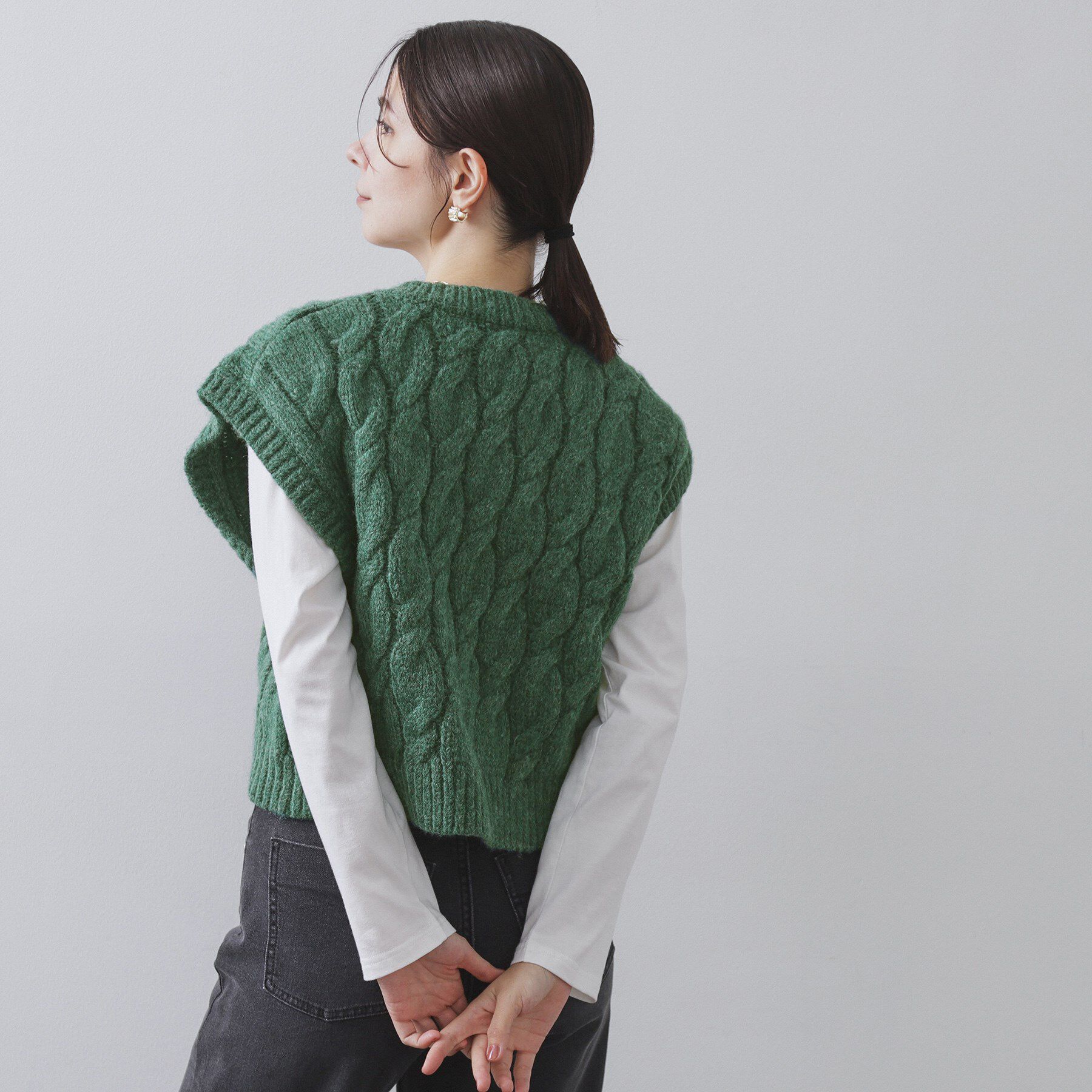 OPAQUE.CLIP「ケーブルローゲージベスト【洗濯機OK】」|ベスト・ジレ|