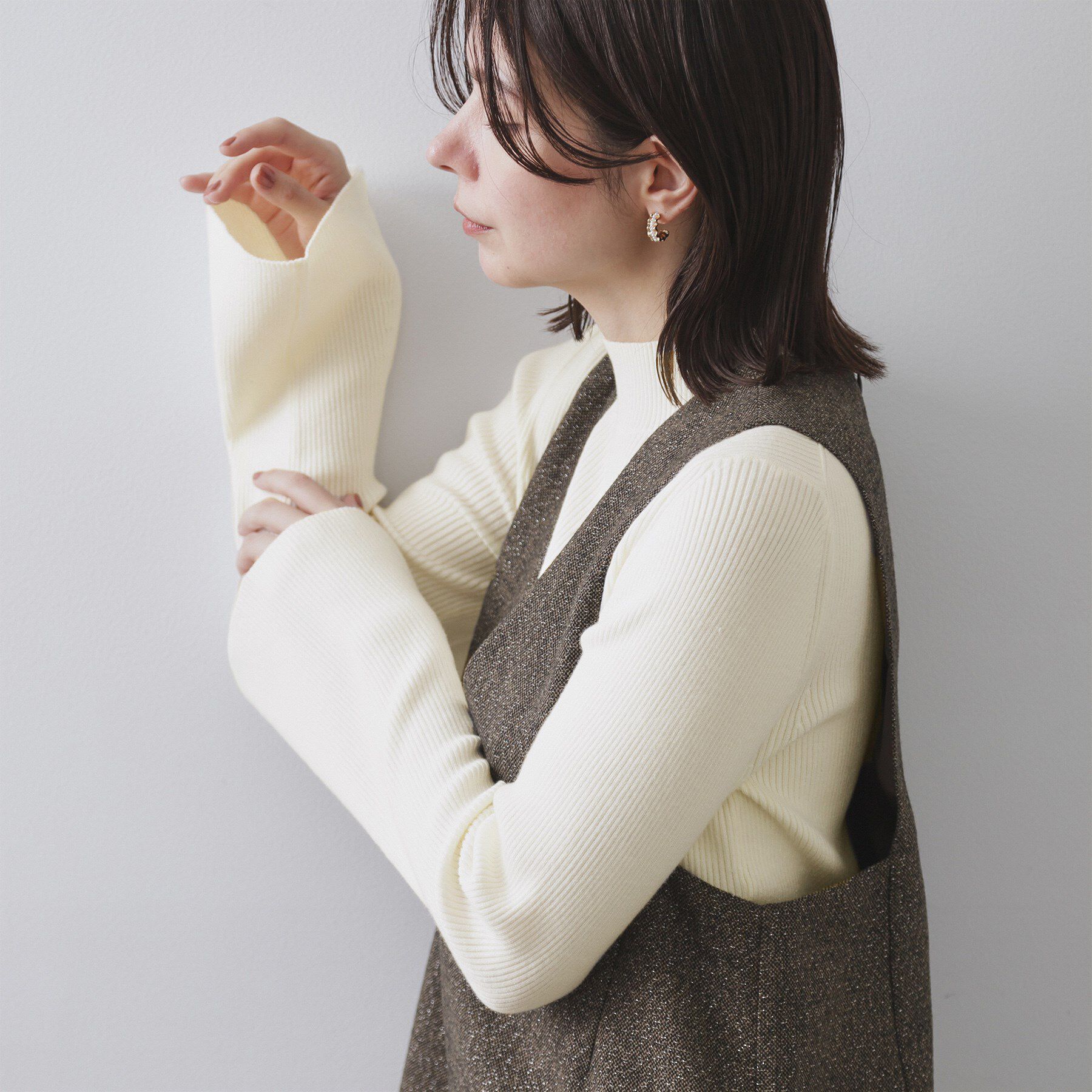 OPAQUE.CLIP「《ツインセット》ベスト&times;リブニット【洗濯機OK】」|その他|