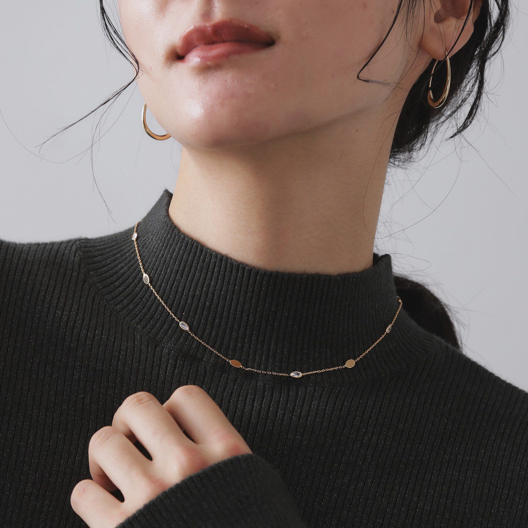 OPAQUE.CLIP「ビジュー&times;メタルネックレス」|ネックレス|