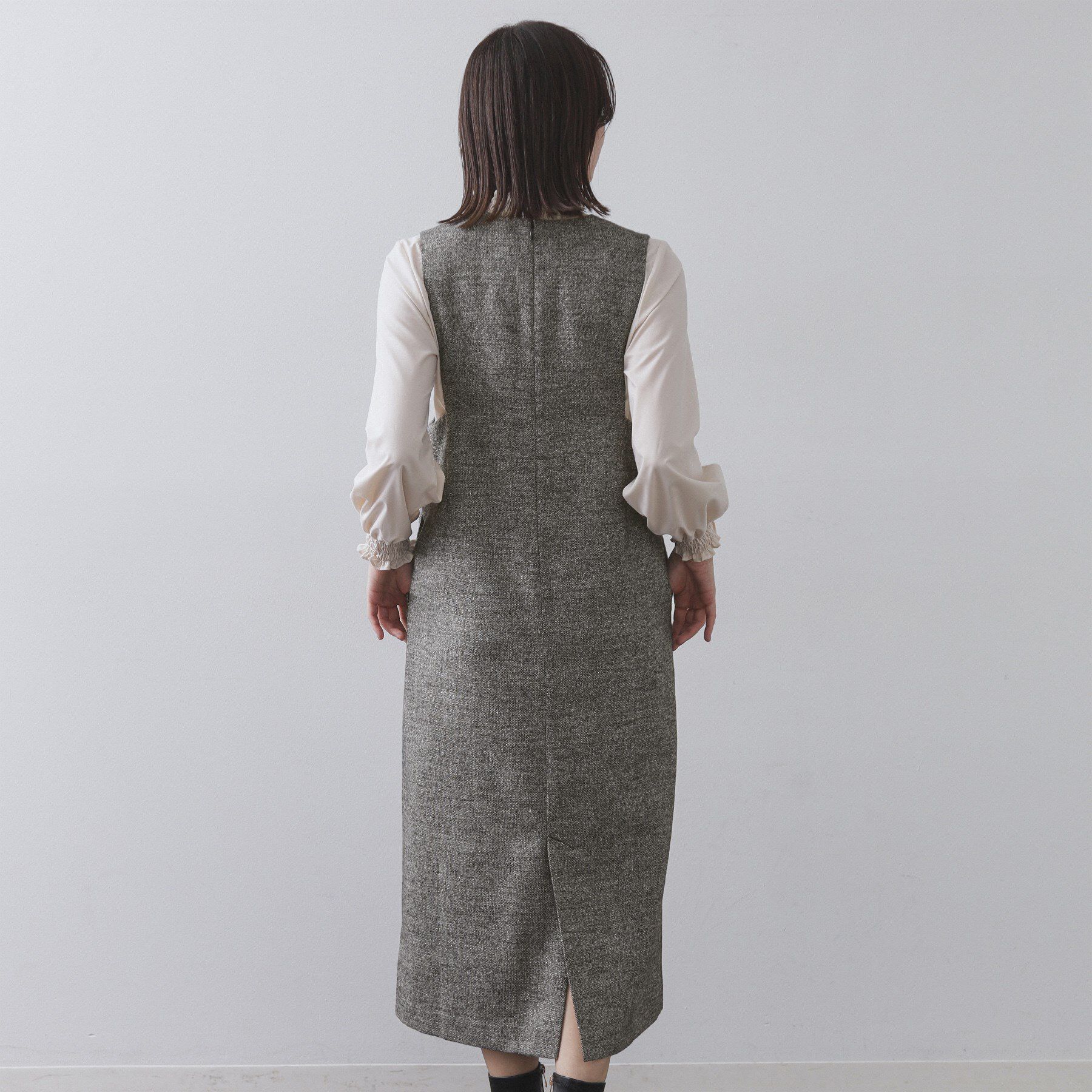 OPAQUE.CLIP「ラメツイードジャンスカ【洗濯機OK】」|ワンピース|