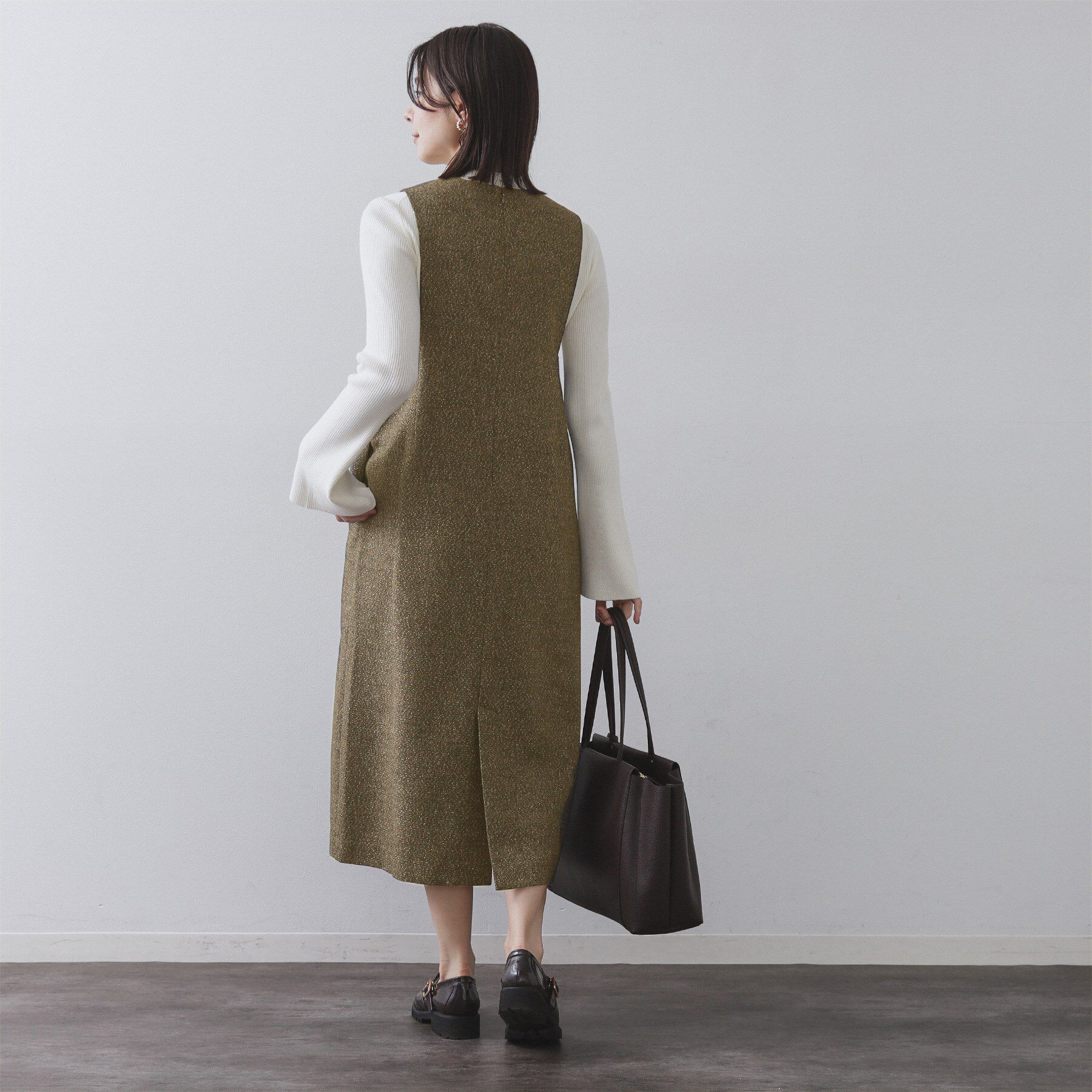 OPAQUE.CLIP「ラメツイードジャンスカ【洗濯機OK】」|ワンピース|