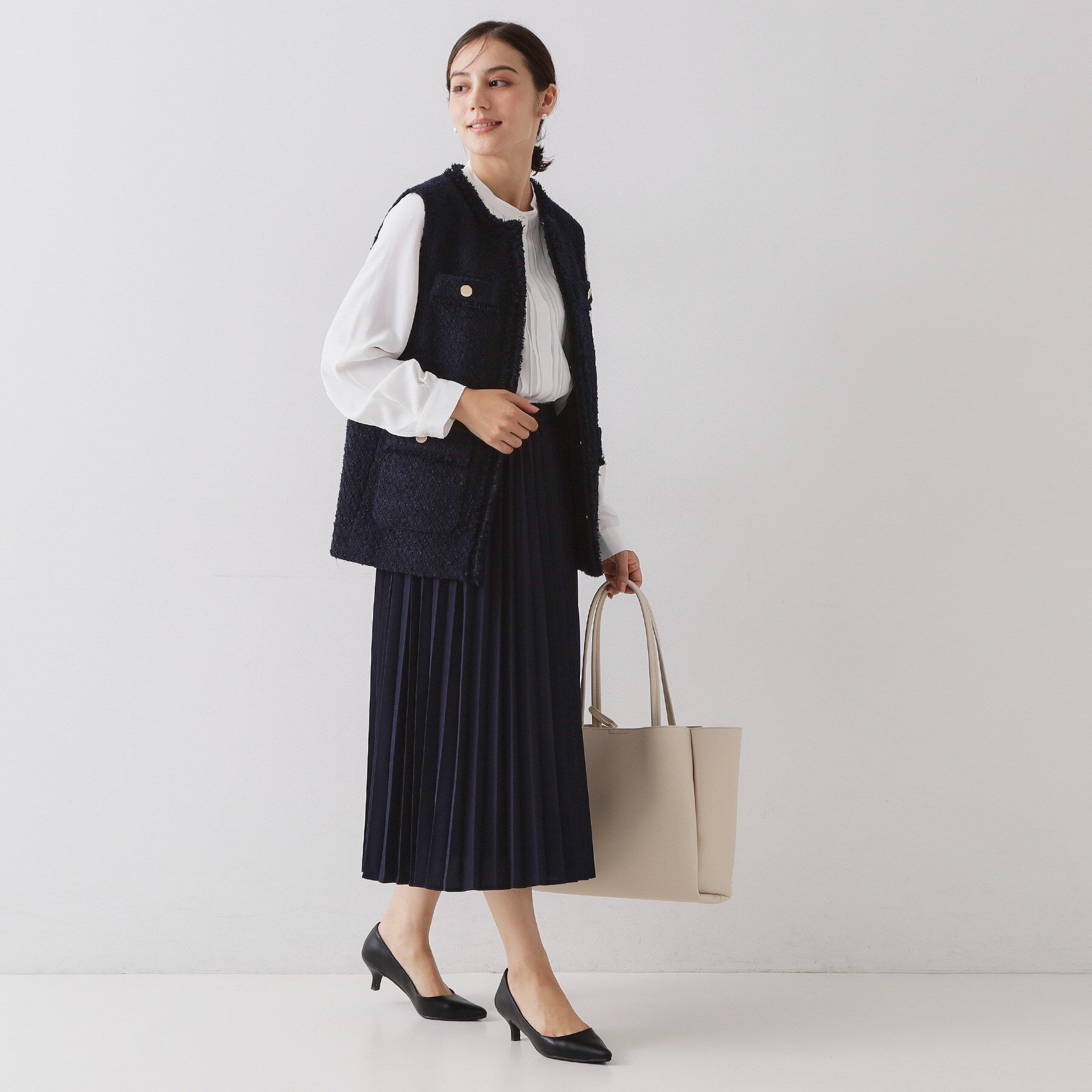 OPAQUE.CLIP「≪通勤・セレモニー対応≫ツイードジレ【洗える】」|ベスト・ジレ|