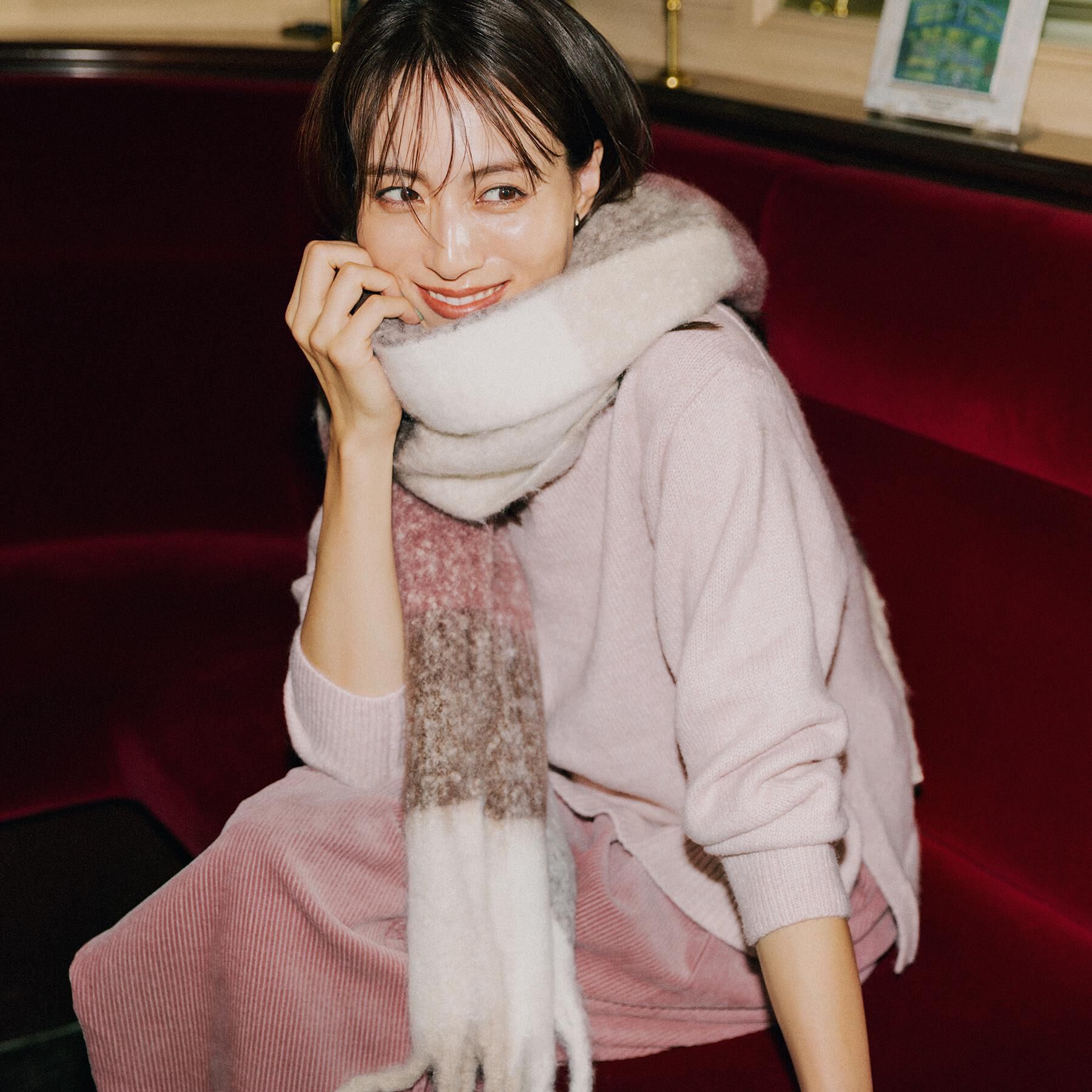 OPAQUE.CLIP「マルチカラーチェックボリュームストール」|ストール|