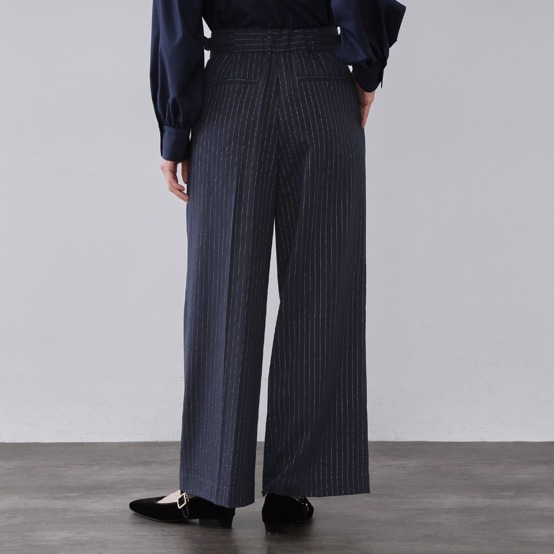 OPAQUE.CLIP「ラメストライプワイドパンツ【洗濯機OK】」|その他|