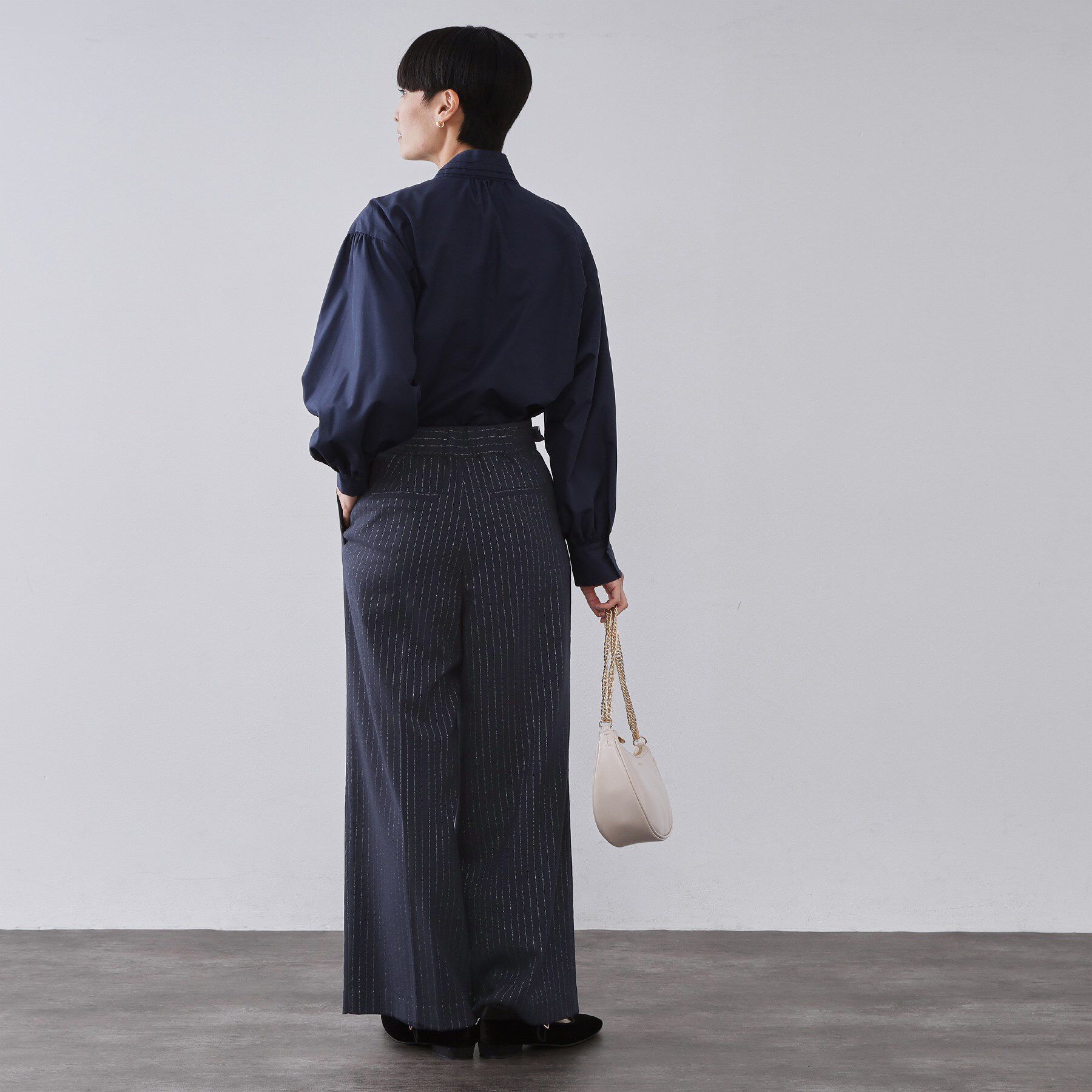 OPAQUE.CLIP「ラメストライプワイドパンツ【洗濯機OK】」|その他|