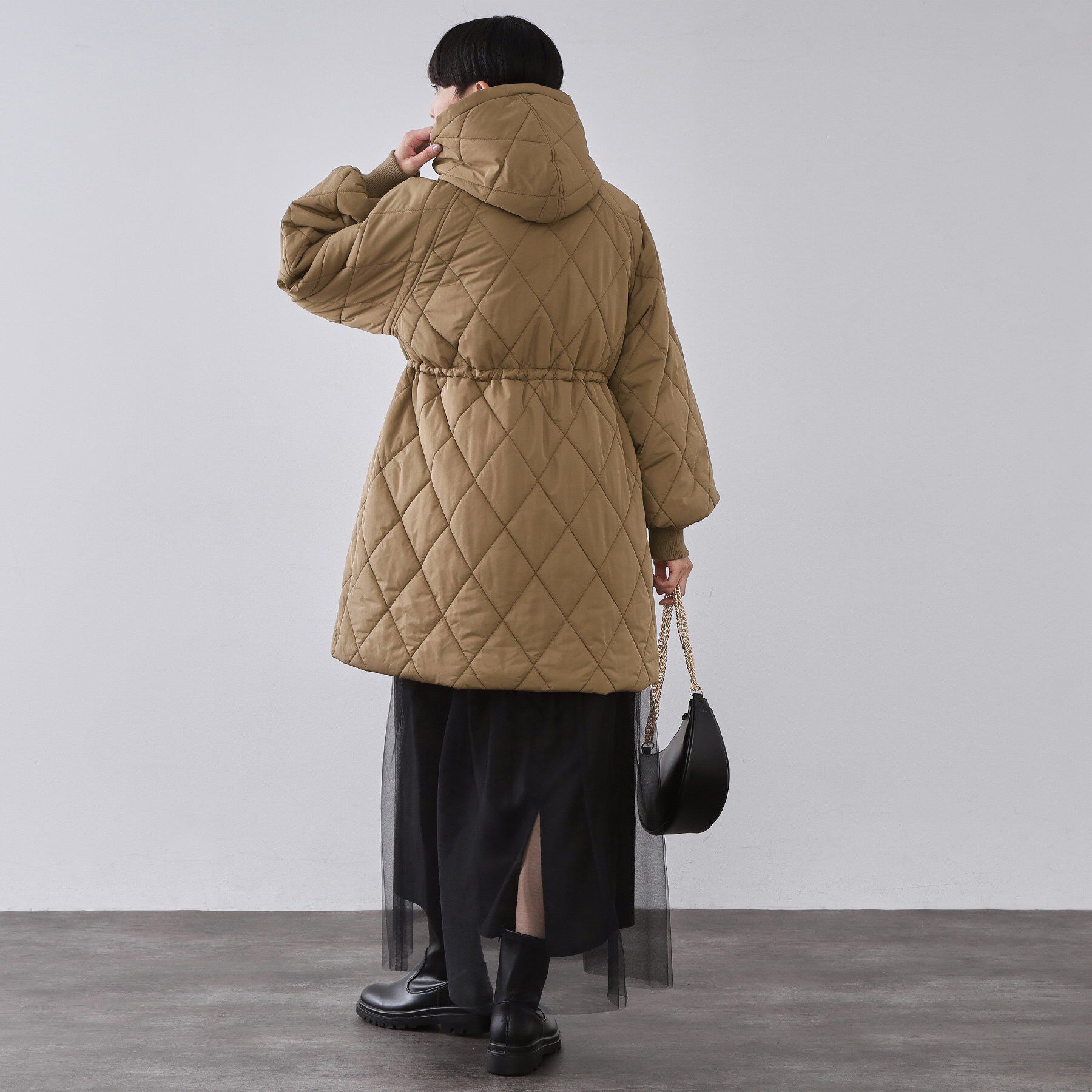 OPAQUE.CLIP「撥水キルティングロングコート【洗える】」|ダウン|