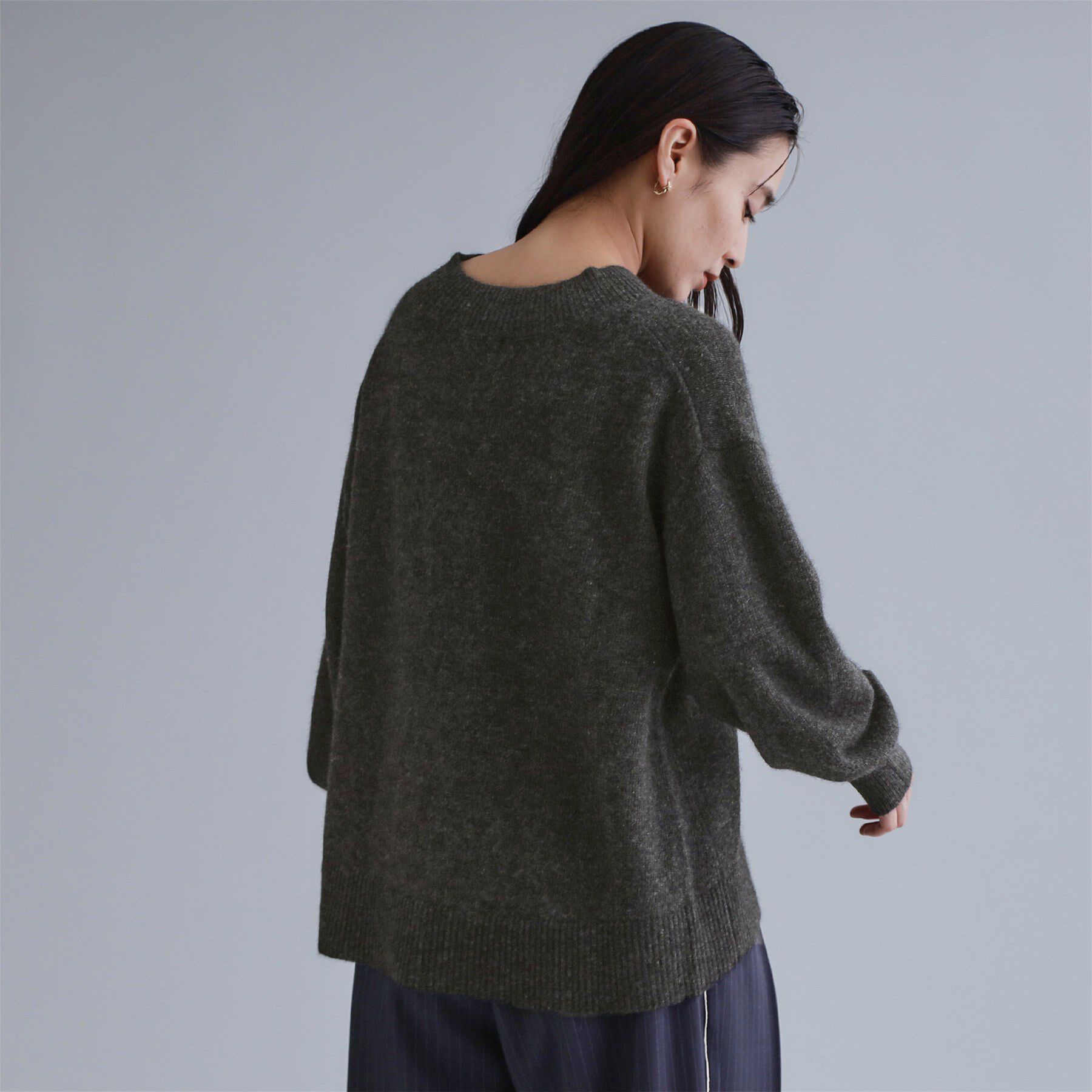 OPAQUE.CLIP「【es】フラッフィーウールVネックニット【洗濯機OK】」|ニット・セーター|