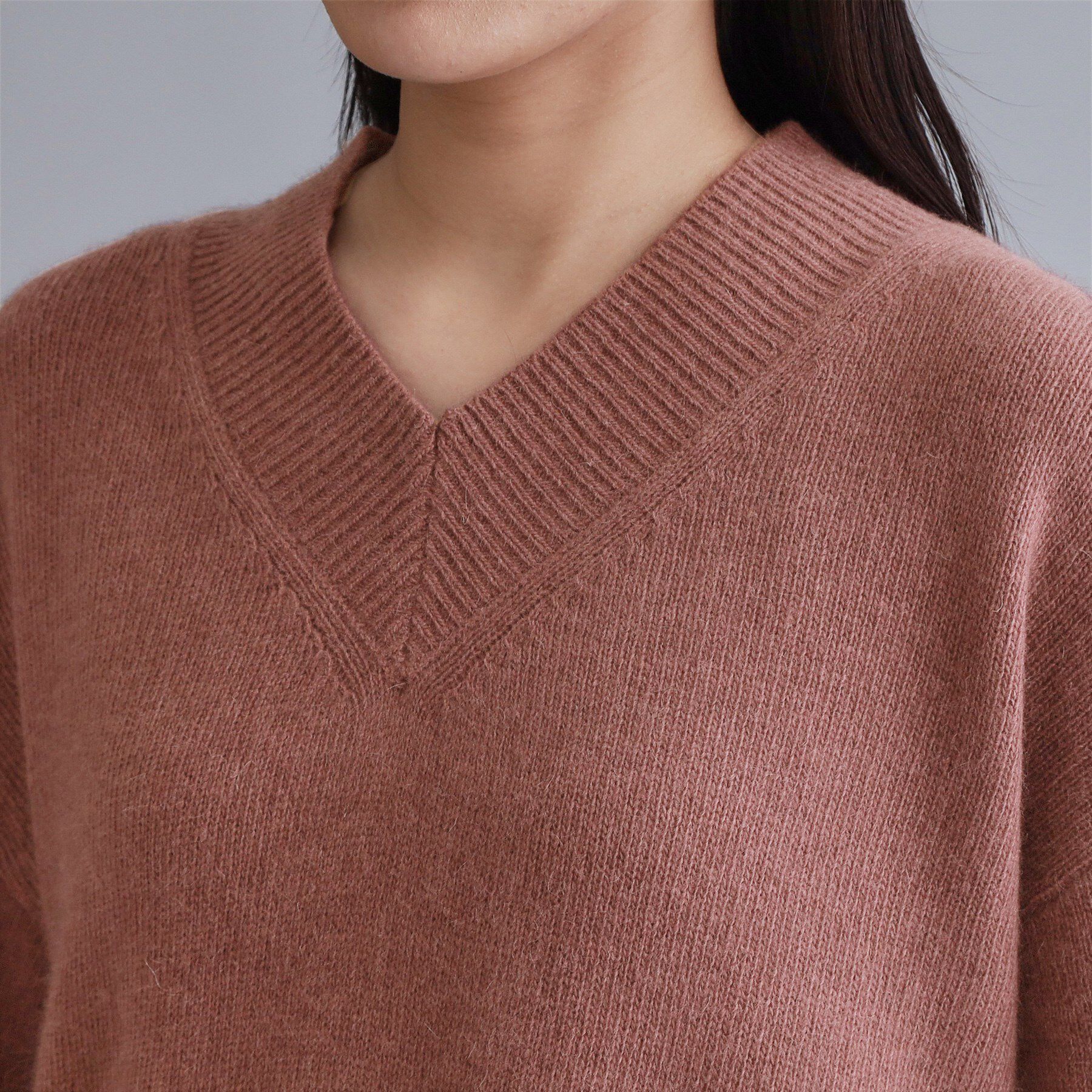 OPAQUE.CLIP「【es】フラッフィーウールVネックニット【洗濯機OK】」|ニット・セーター|