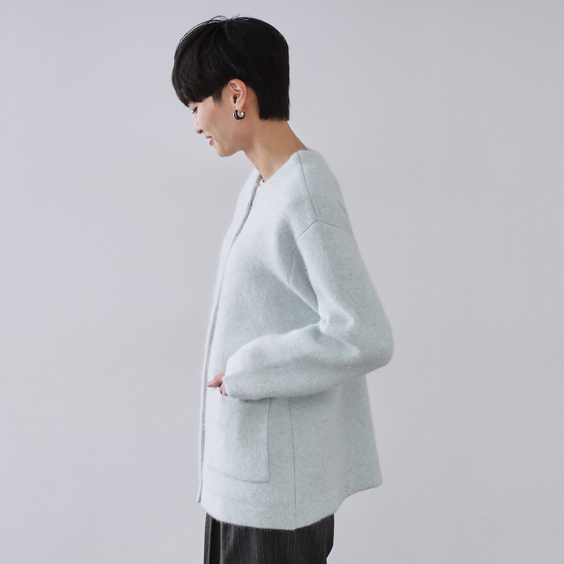 OPAQUE.CLIP「アンゴラ/フォックスブレンド　ニットカーディガン【洗濯機OK】」|カーディガン|