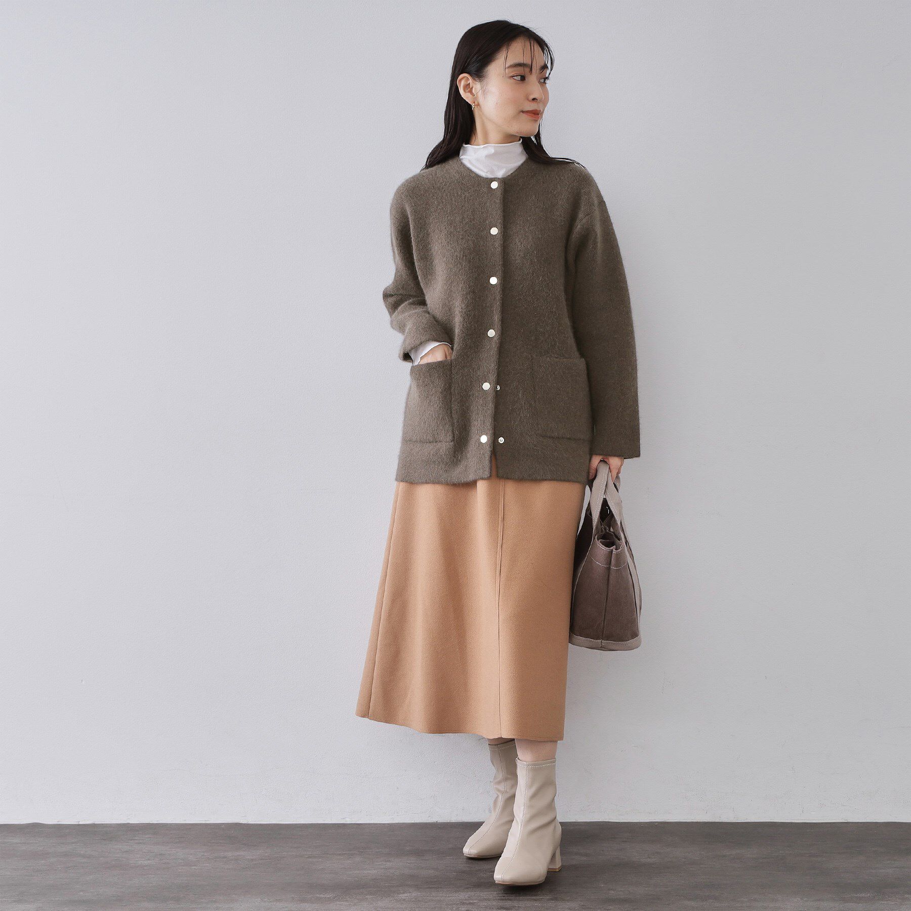 OPAQUE.CLIP「アンゴラ/フォックスブレンド　ニットカーディガン【洗濯機OK】」|カーディガン|