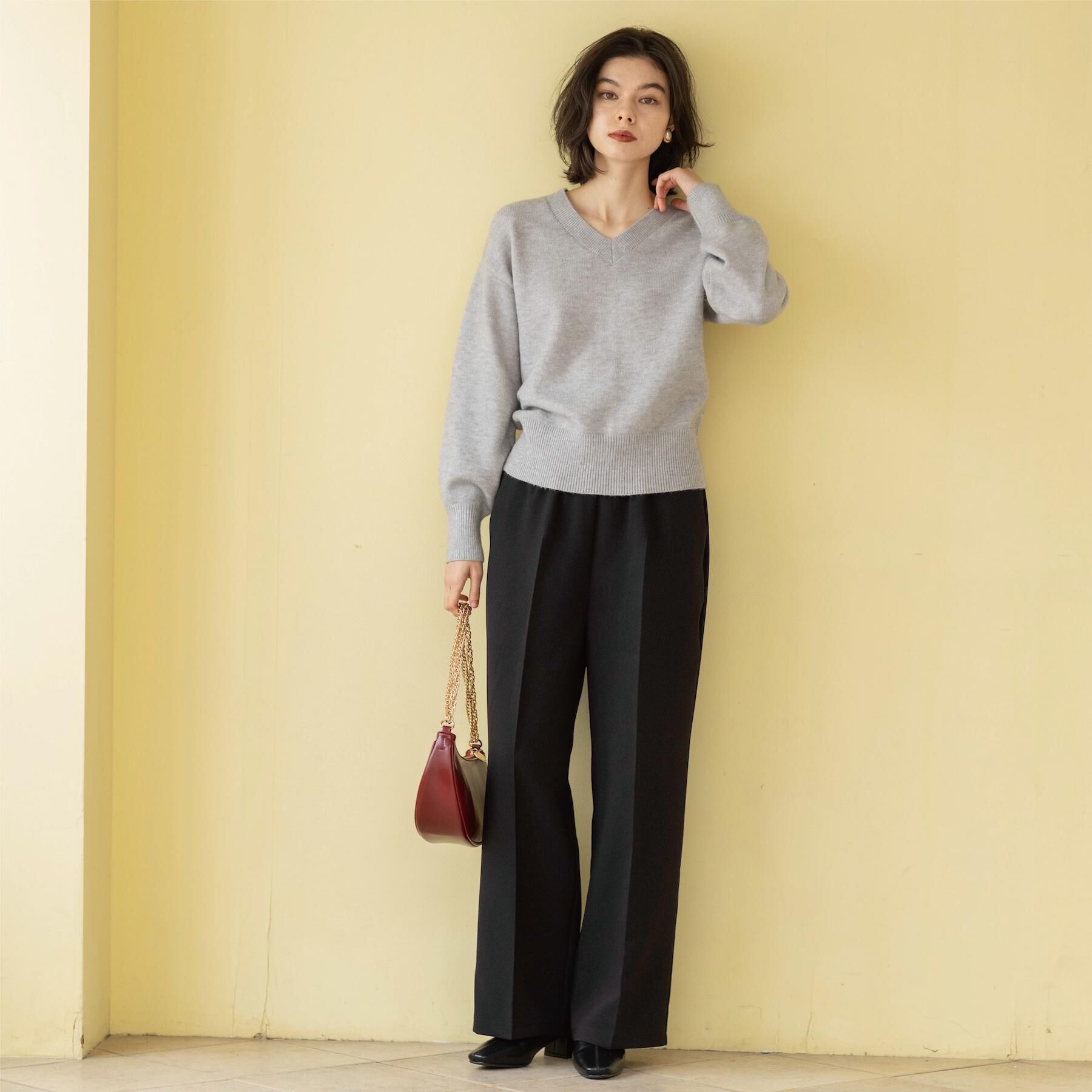 OPAQUE.CLIP「Vネックラメニット【洗濯機OK】」|ニット・セーター|