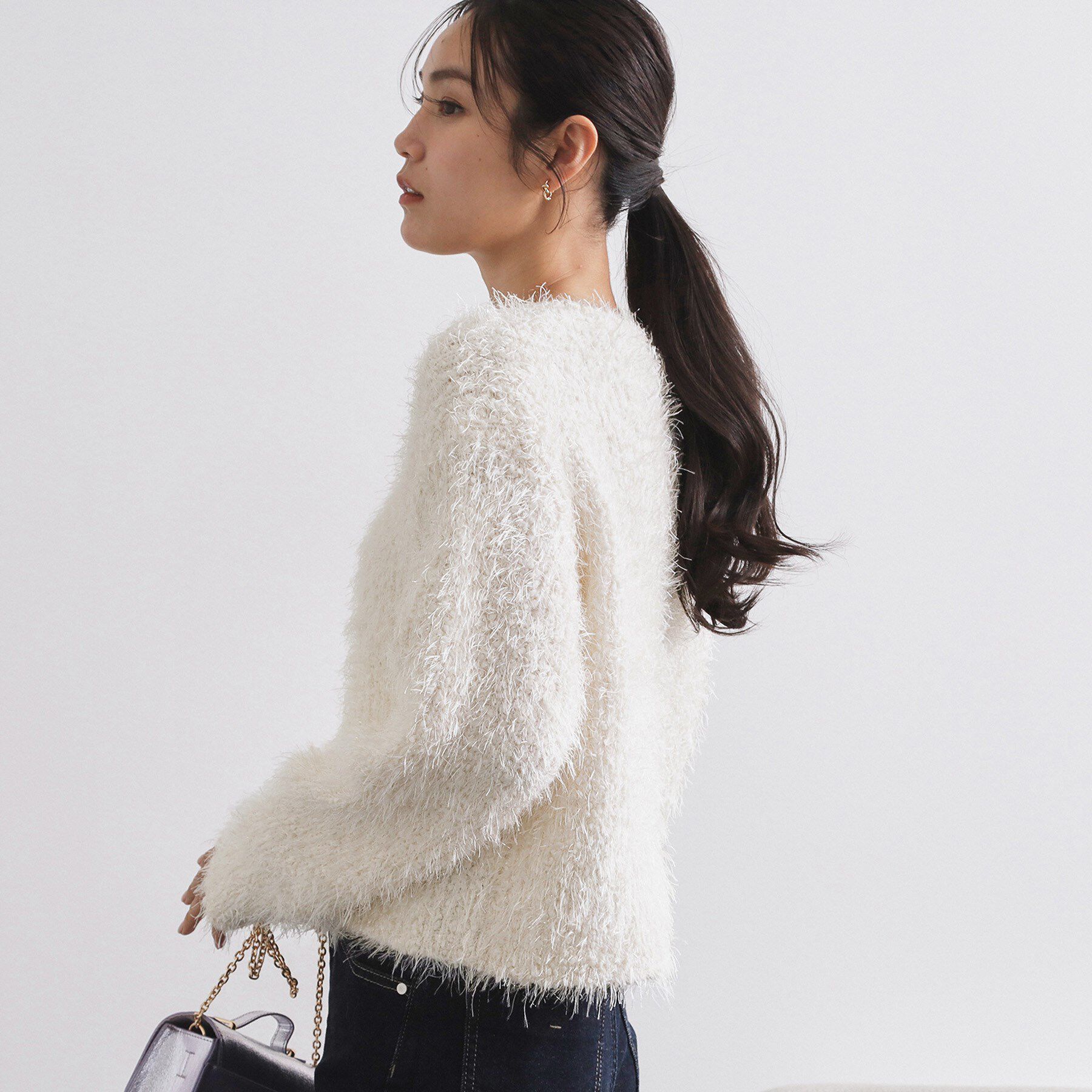 OPAQUE.CLIP「シャギーラメニット【洗濯機OK】」|ニット・セーター|