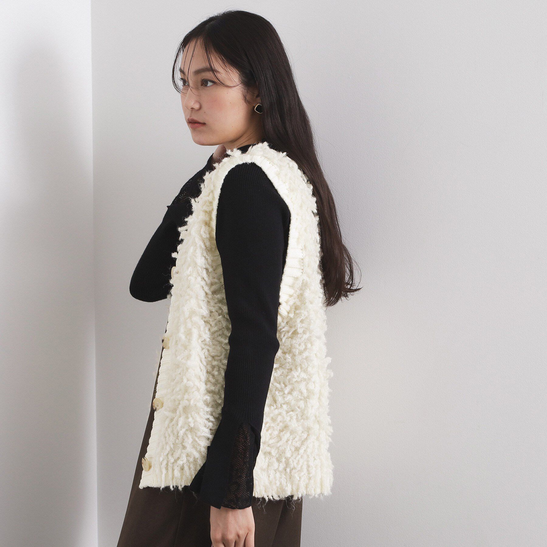 OPAQUE.CLIP「ループヤーンニットベスト【洗濯機OK】」|ベスト・ジレ|