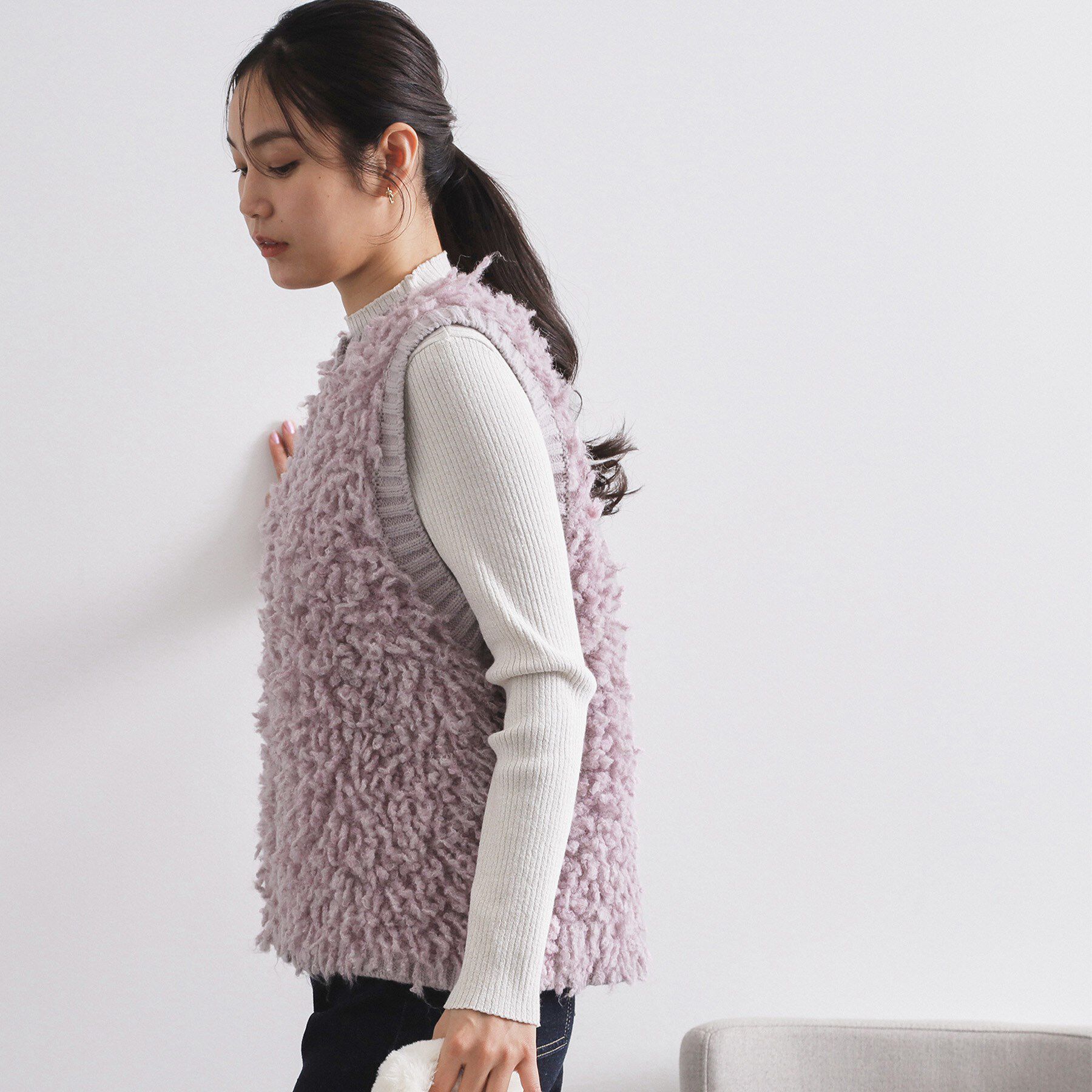 OPAQUE.CLIP「ループヤーンニットベスト【洗濯機OK】」|ベスト・ジレ|