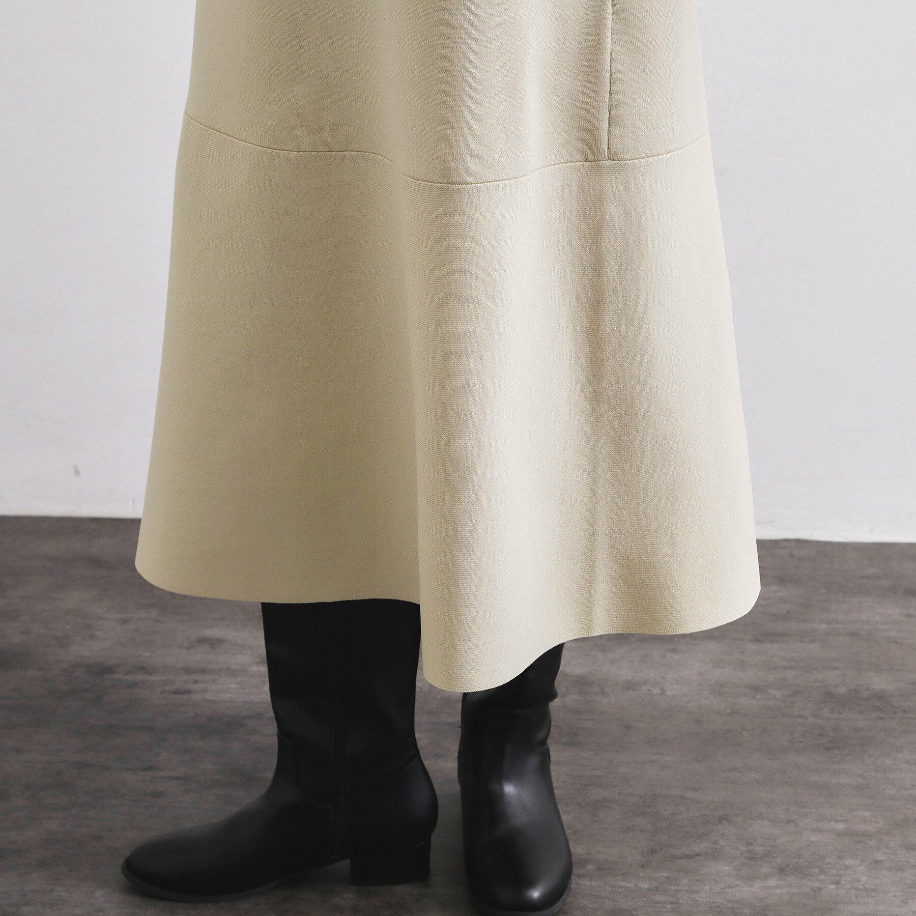 OPAQUE.CLIP「裾フレアニットワンピース【洗濯機OK/抗ピル】」|ワンピース|