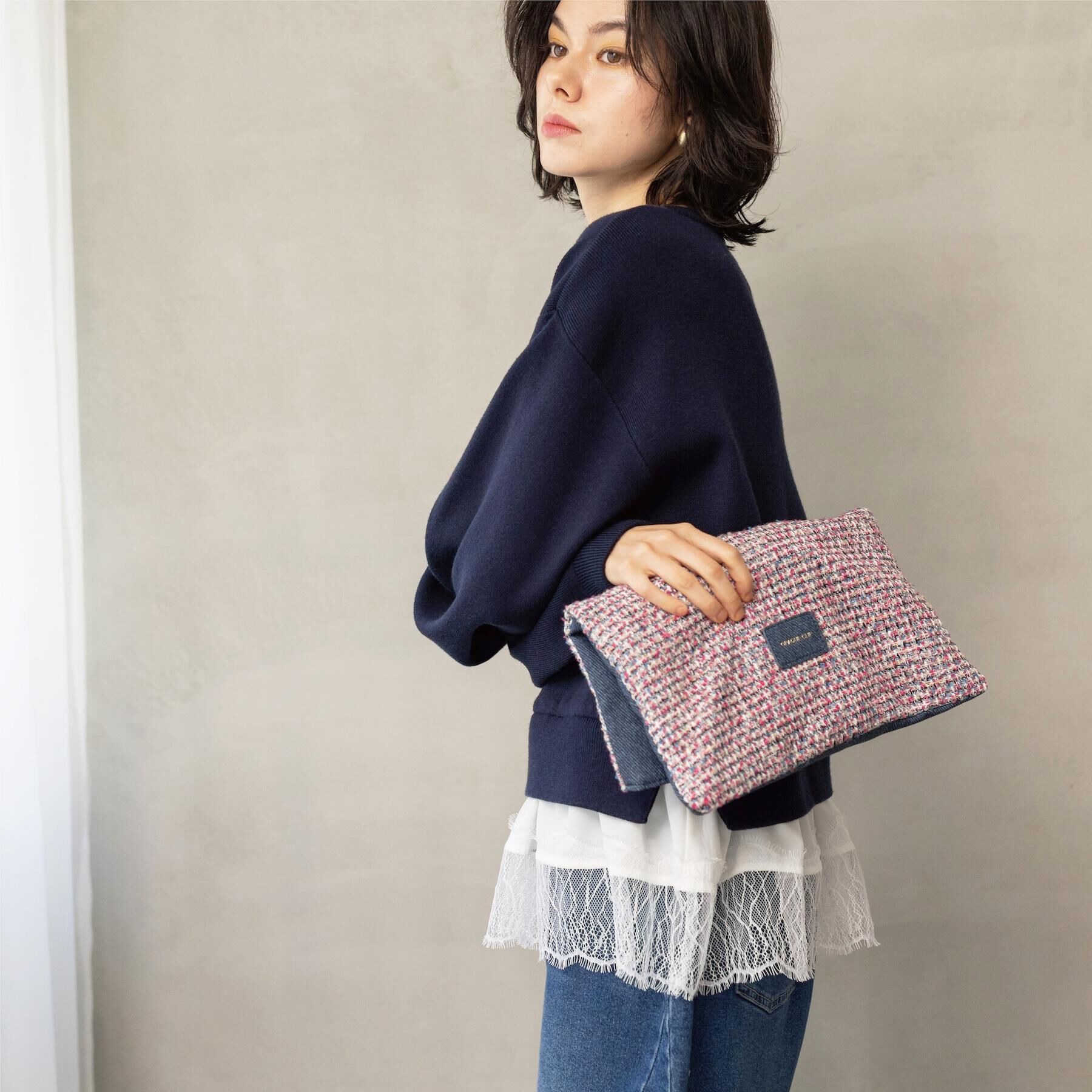 OPAQUE.CLIP「裾レースドッキングニット」|ニット・セーター|