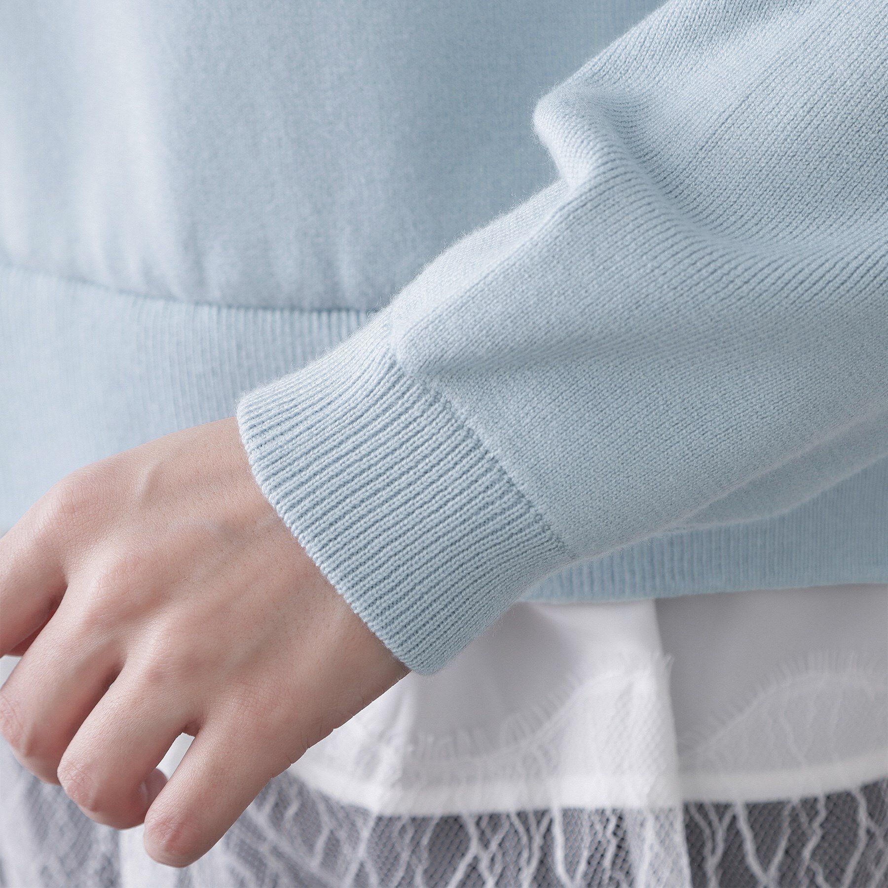 OPAQUE.CLIP「裾レースドッキングニット」|ニット・セーター|