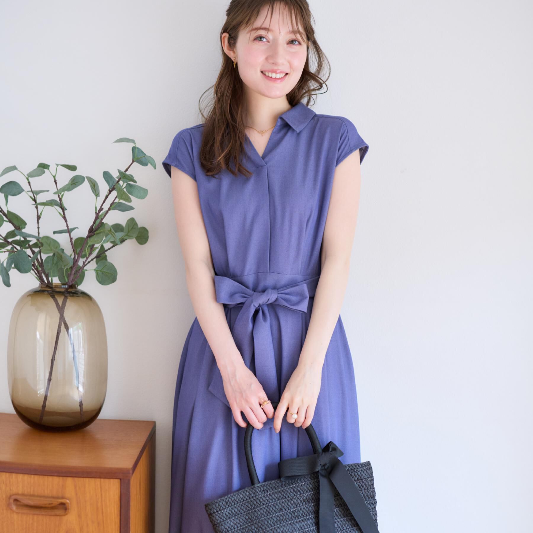 Couture broach「【美シルエット・通勤】シャンブレーシャツワンピース」|ワンピース|