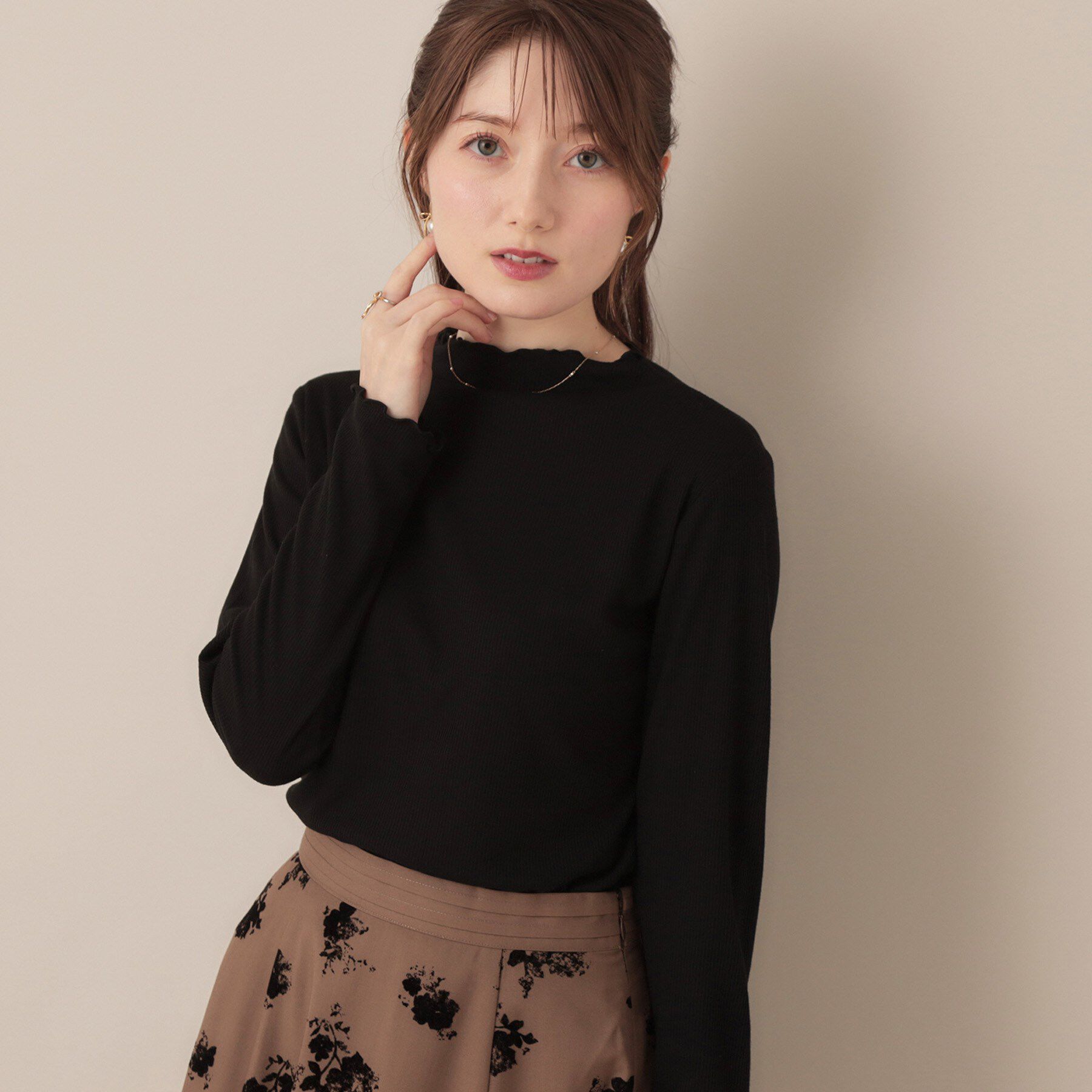 Couture broach「【ほんのりシアー・きれいめ】サステナブル テレコインナートップス」|Tシャツ・カットソー|