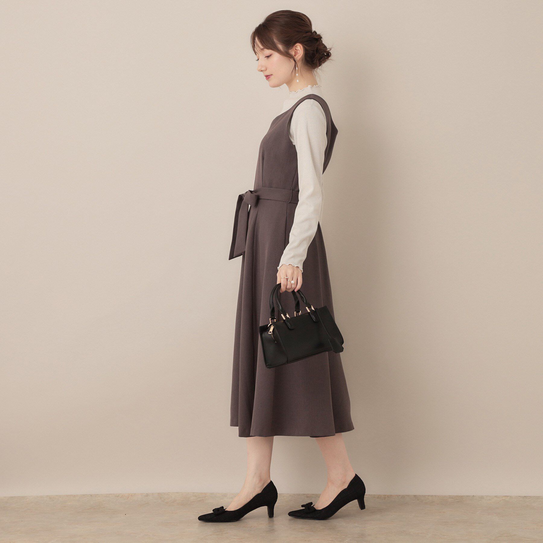 Couture broach「【ほんのりシアー・きれいめ】サステナブル テレコインナートップス」|Tシャツ・カットソー|